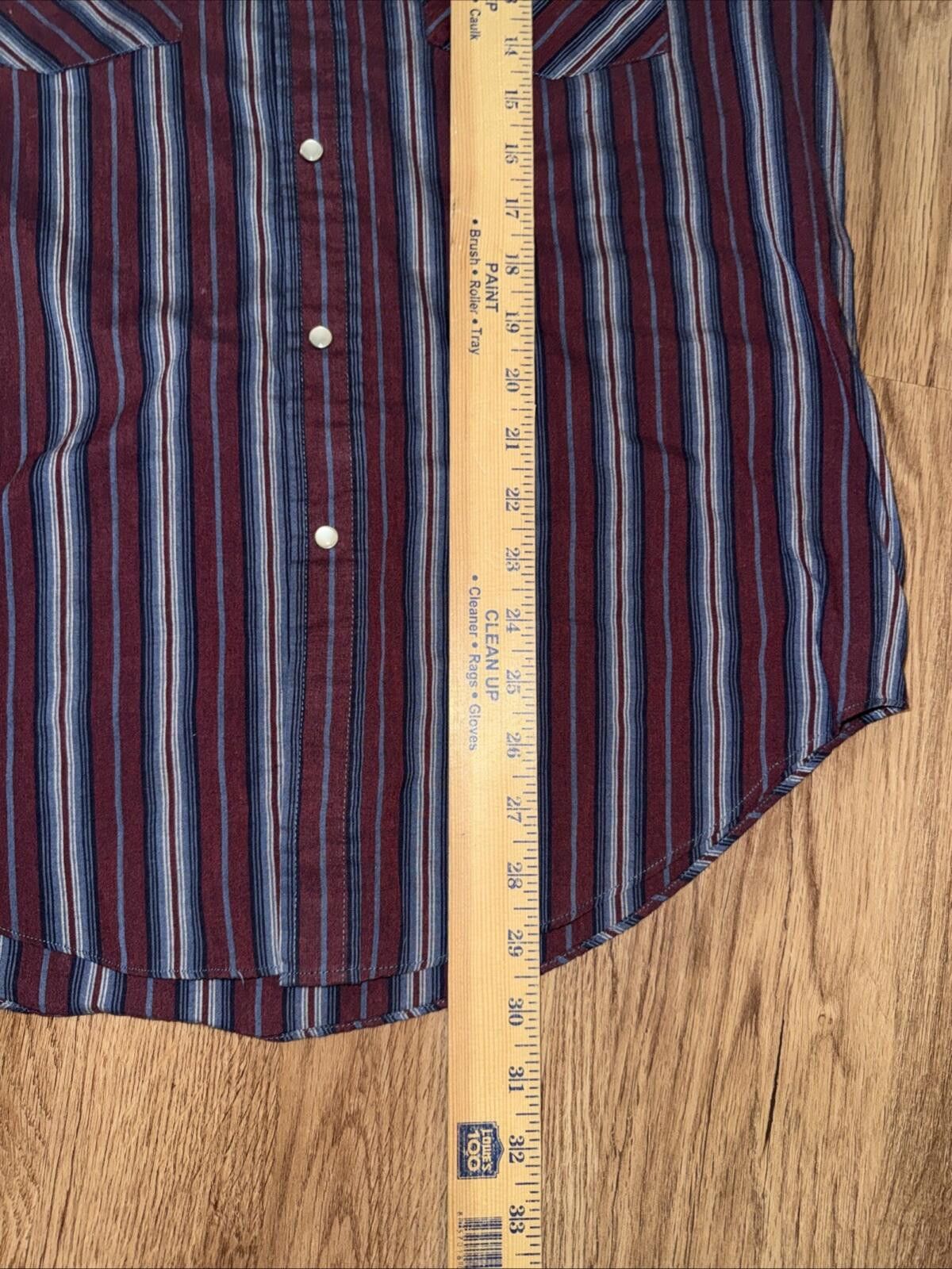 Plain Gravy Plains Pearl Snap Men's Small Shirt Red Western Stripe Size US S / EU 44-46 / 1 - 5 Thumbnail
