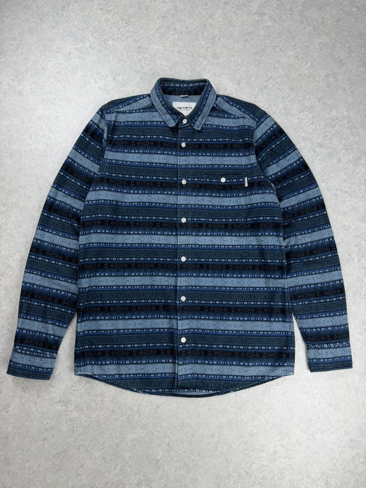 Carhartt Carhartt WIP LS Ethnic Shirt Blue Pattern Regular Fit Size M Size US M / EU 48-50 / 2 - 1 Thumbnail