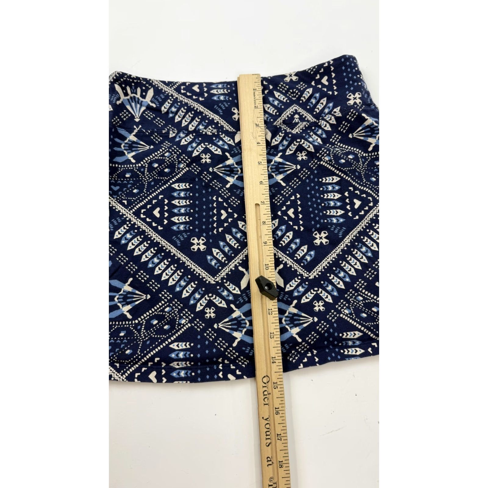 Patagonia Patagonia Skirt Womens XS Blue Aztec Geometric Print Knit Mini Casual A-Line Pull On Pockets Size 26" / US 2 / IT 38 - 5 Thumbnail