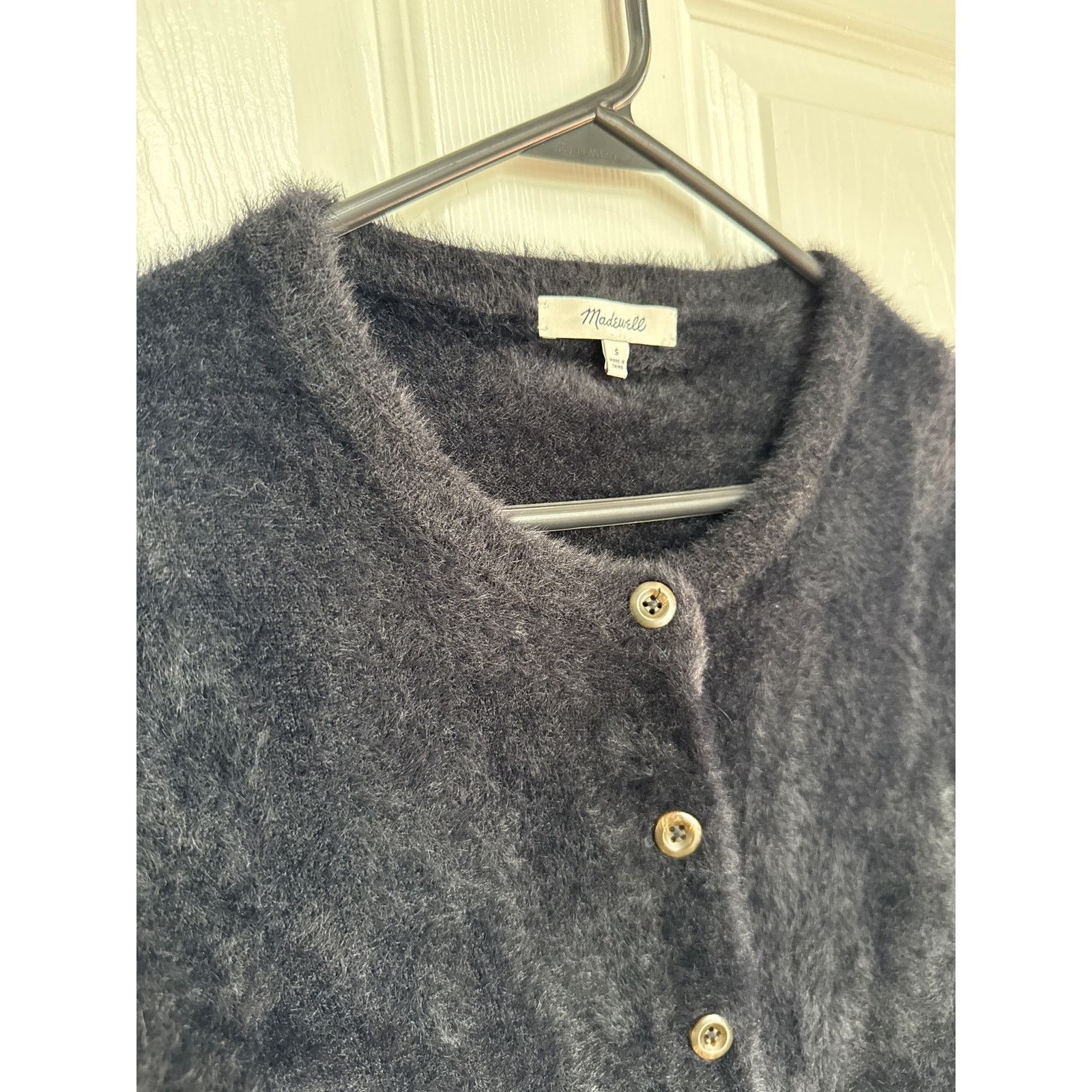 Madewell Madewell Hewitt Fuzzy Cardigan Sweater button down Black Size S / US 4 / IT 40 - 12 Thumbnail