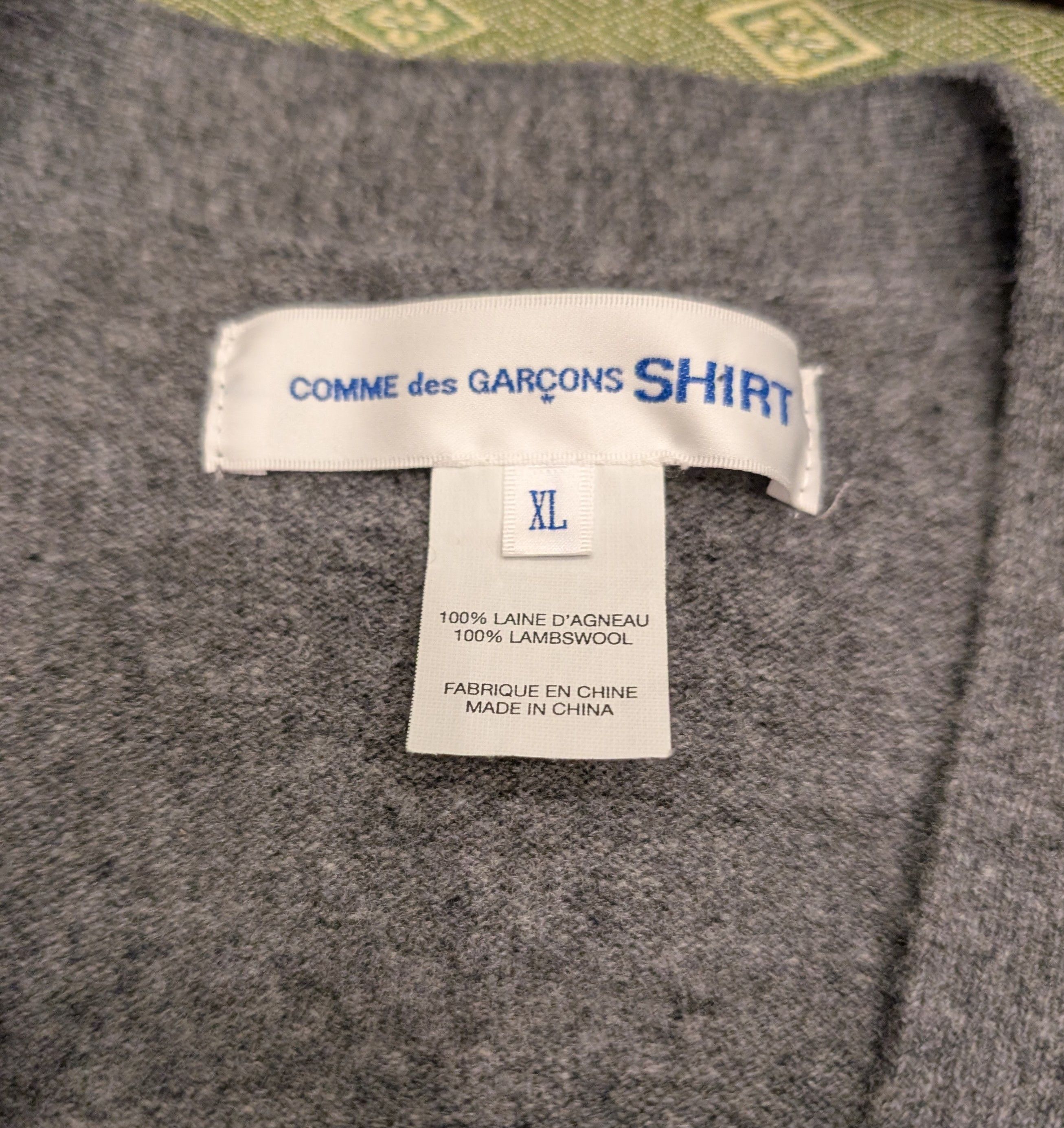 Comme des Garcons SHIRT Comme Des Garcons SHIRT CDG V-neck Contrast Wool Cardigan Size US XL / EU 56 / 4 - 3 Thumbnail