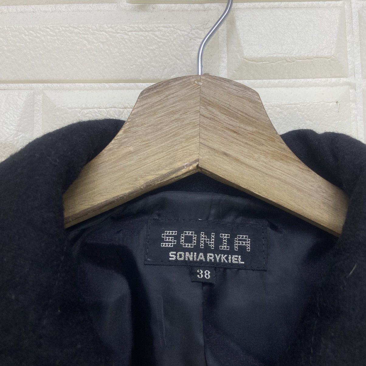 Designer × Sonia Rykiel Sonia Rykiel Leather Trimmed Wool Jacket Coat Size XS / US 0-2 / IT 36-38 - 11 Thumbnail