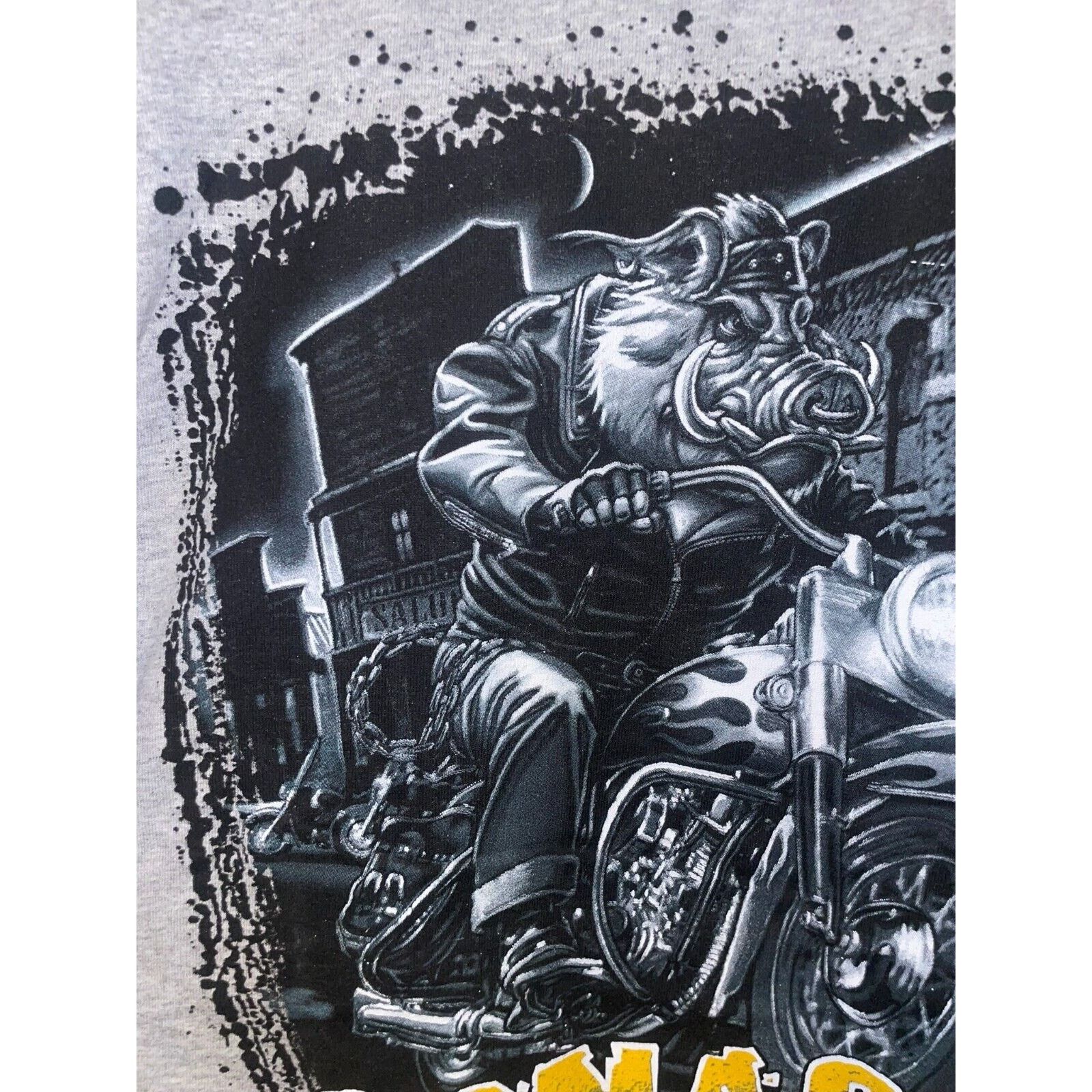 Gildan Ignacio CO Colorado Hog Biker Graphic M Gray Tee 2000s Size US M / EU 48-50 / 2 - 6 Thumbnail