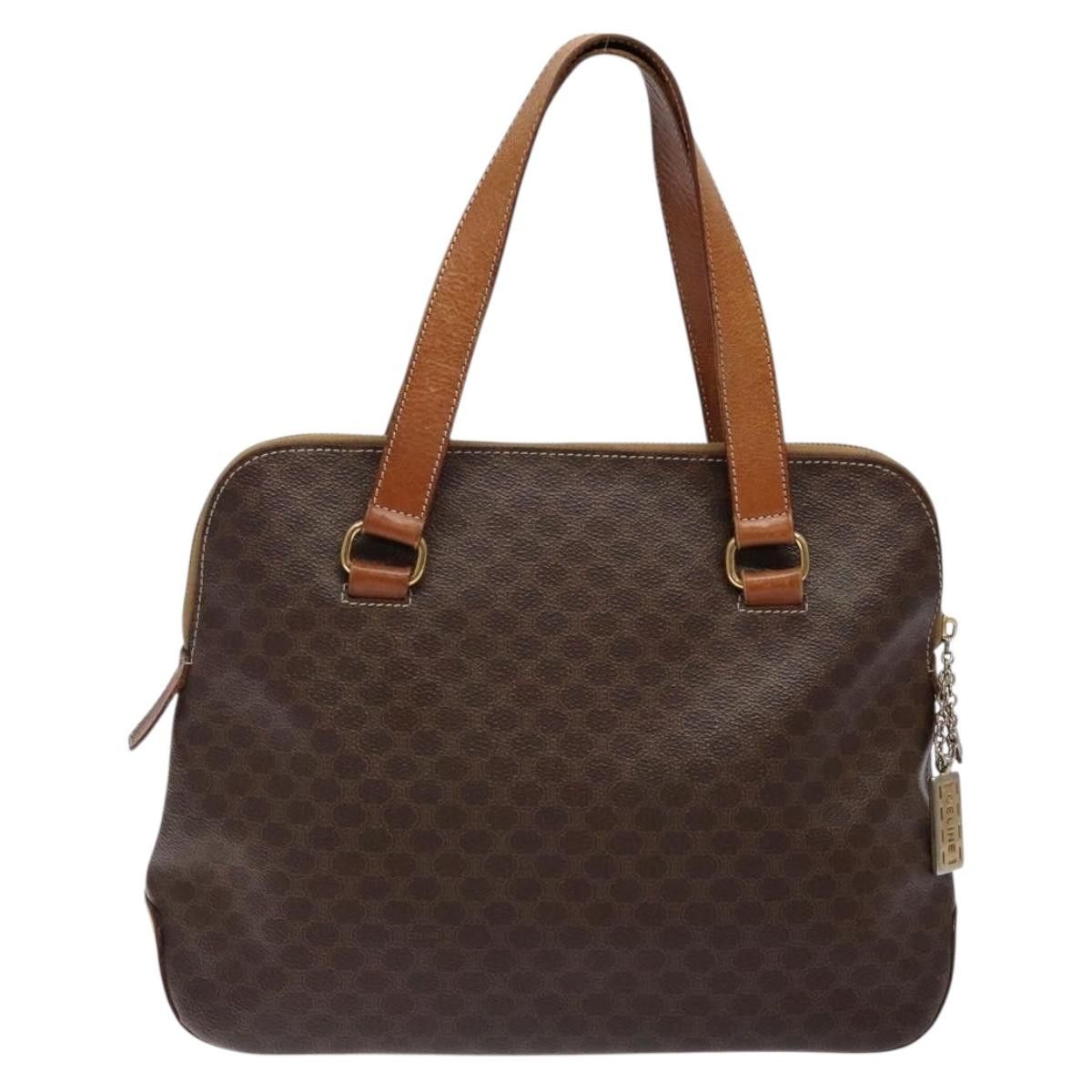 Celine CELINE Macadam Canvas Hand Bag Pvc Leather Brown Gold Size ONE SIZE - 3 Thumbnail