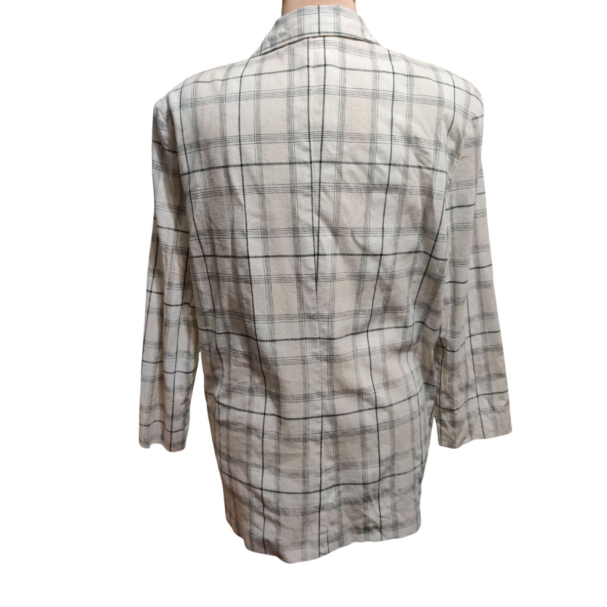 Vintage Vintage Plaid Blazer Size 14 Linen Cotton USA Union Made Jac Size XL / US 12-14 / IT 48-50 - 3 Thumbnail