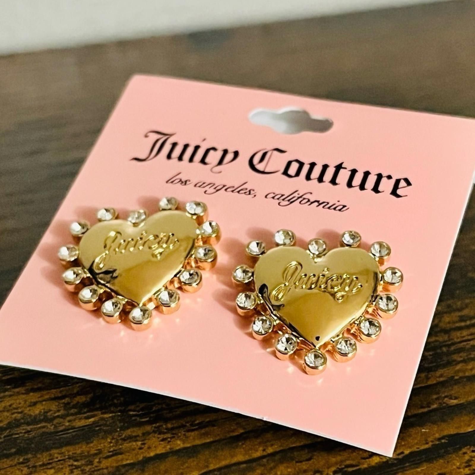 Juicy Couture Jeans Juicy Couture Gold And Diamond Earrings NWT Size ONE SIZE - 2 Thumbnail