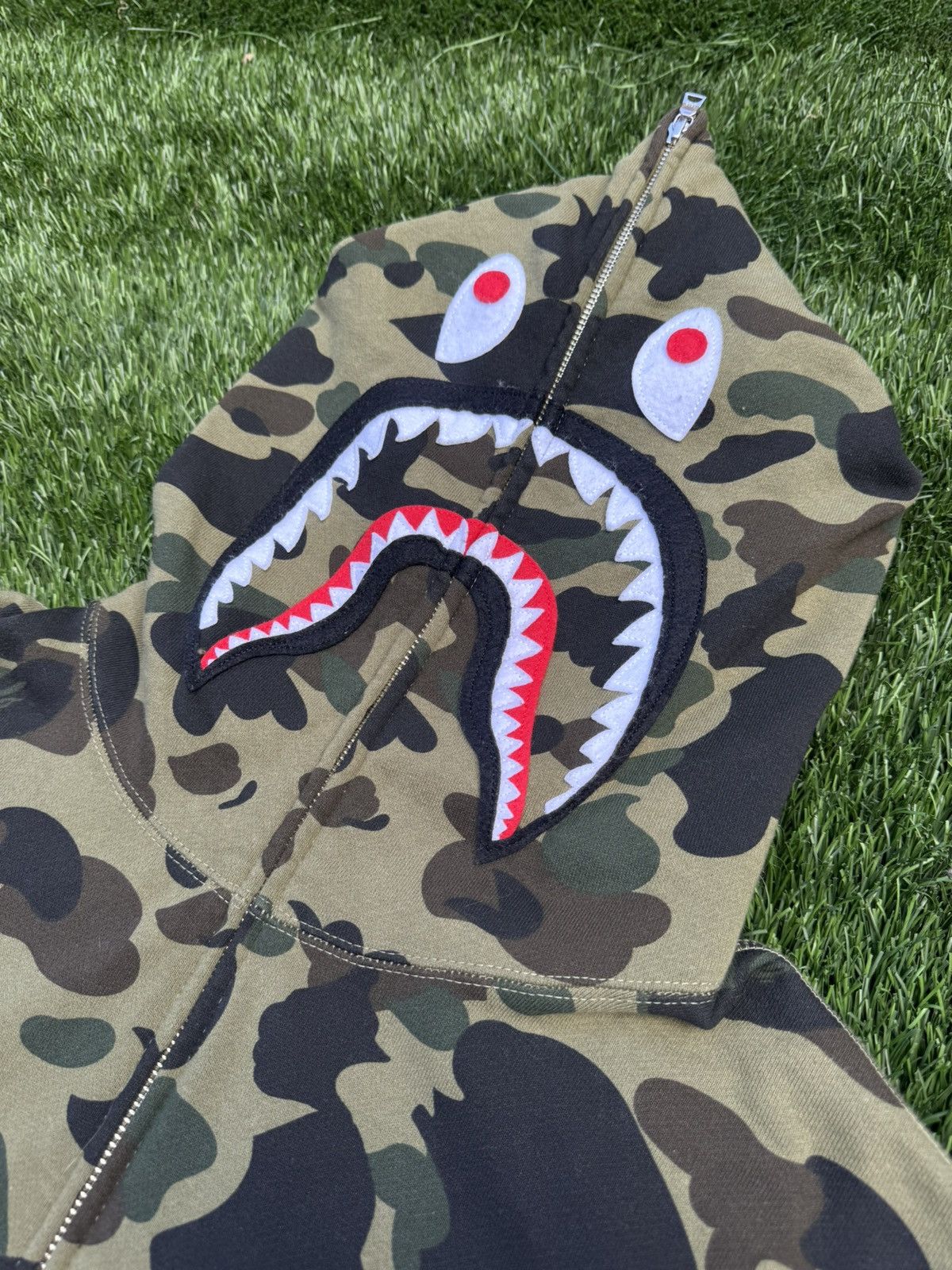 Bape BAPE Camo PONR Shark Full Zip Hoodie Size US XL / EU 56 / 4 - 4 Thumbnail