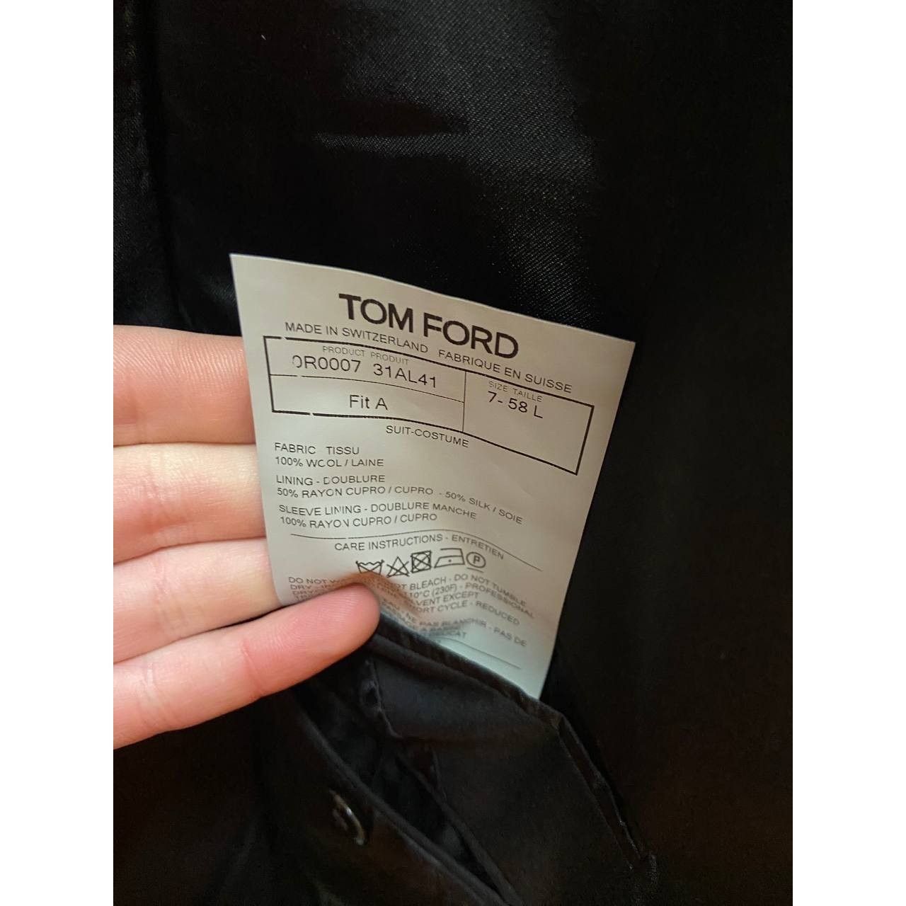 Tom Ford Tom Ford Men’s Black Three-Piece Wool Suit IT58 4XL Size 54L - 12 Thumbnail