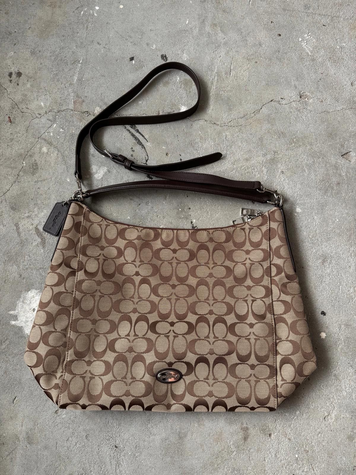 Coach Coach 2Way Signature Hobo Shoulder Bag Beige/Brown Size ONE SIZE - 1 Thumbnail