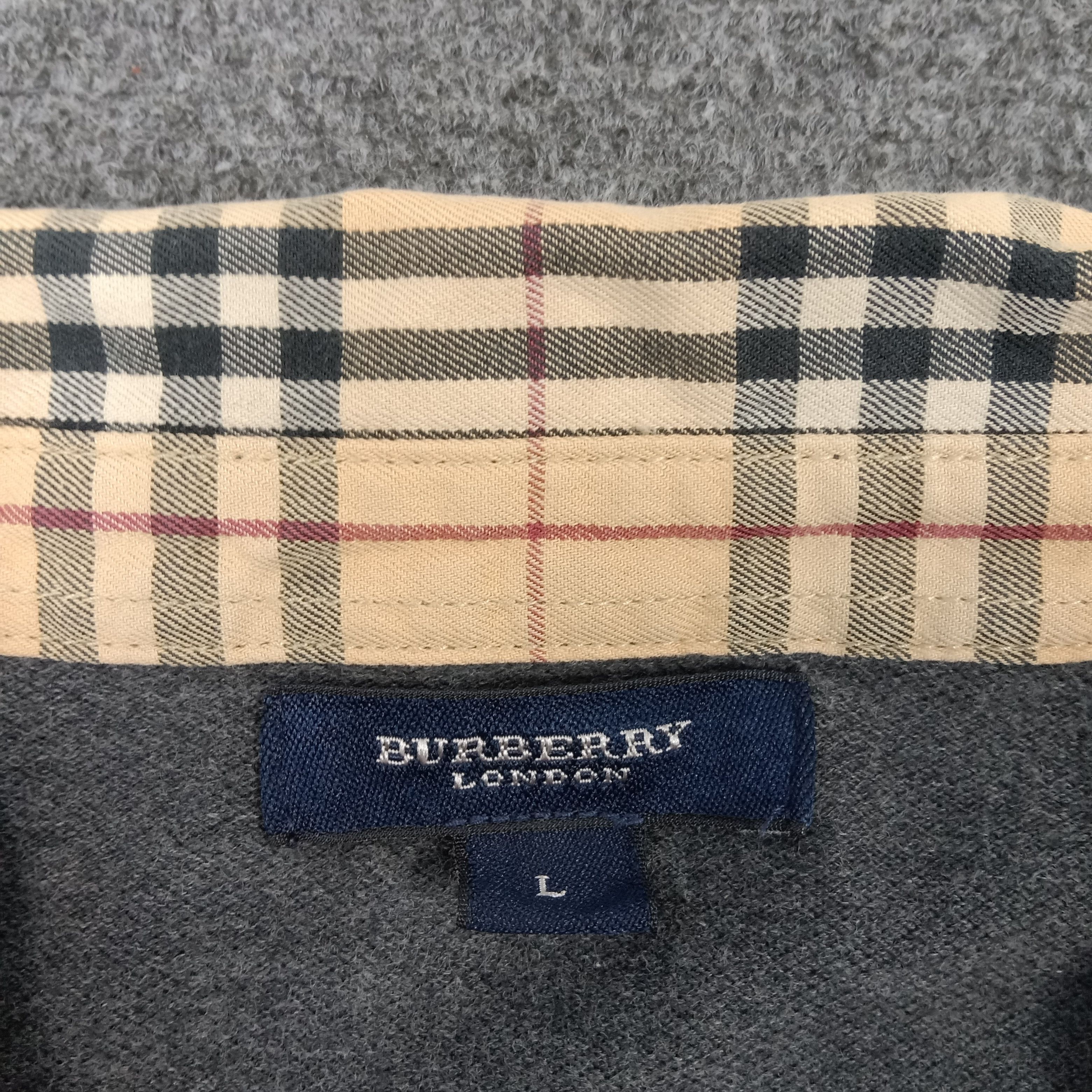 Burberry × Vintage Burberry London Nova Check Designer Polo Shirt Size US L / EU 52-54 / 3 - 3 Thumbnail
