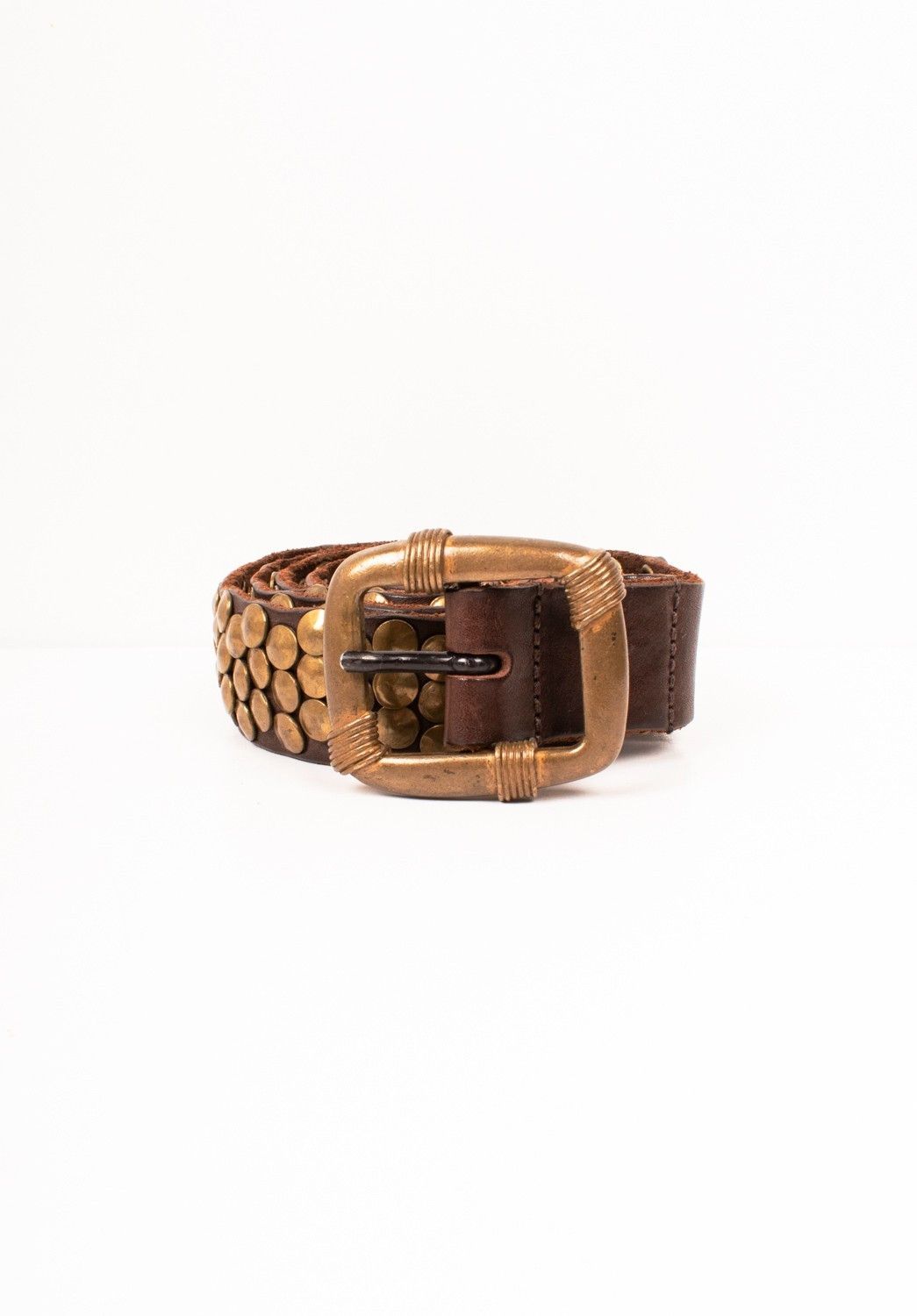 Hollywood Trading Company HTC Metal Heavy Men Leather Belt Size L Size 38 - 1 Thumbnail