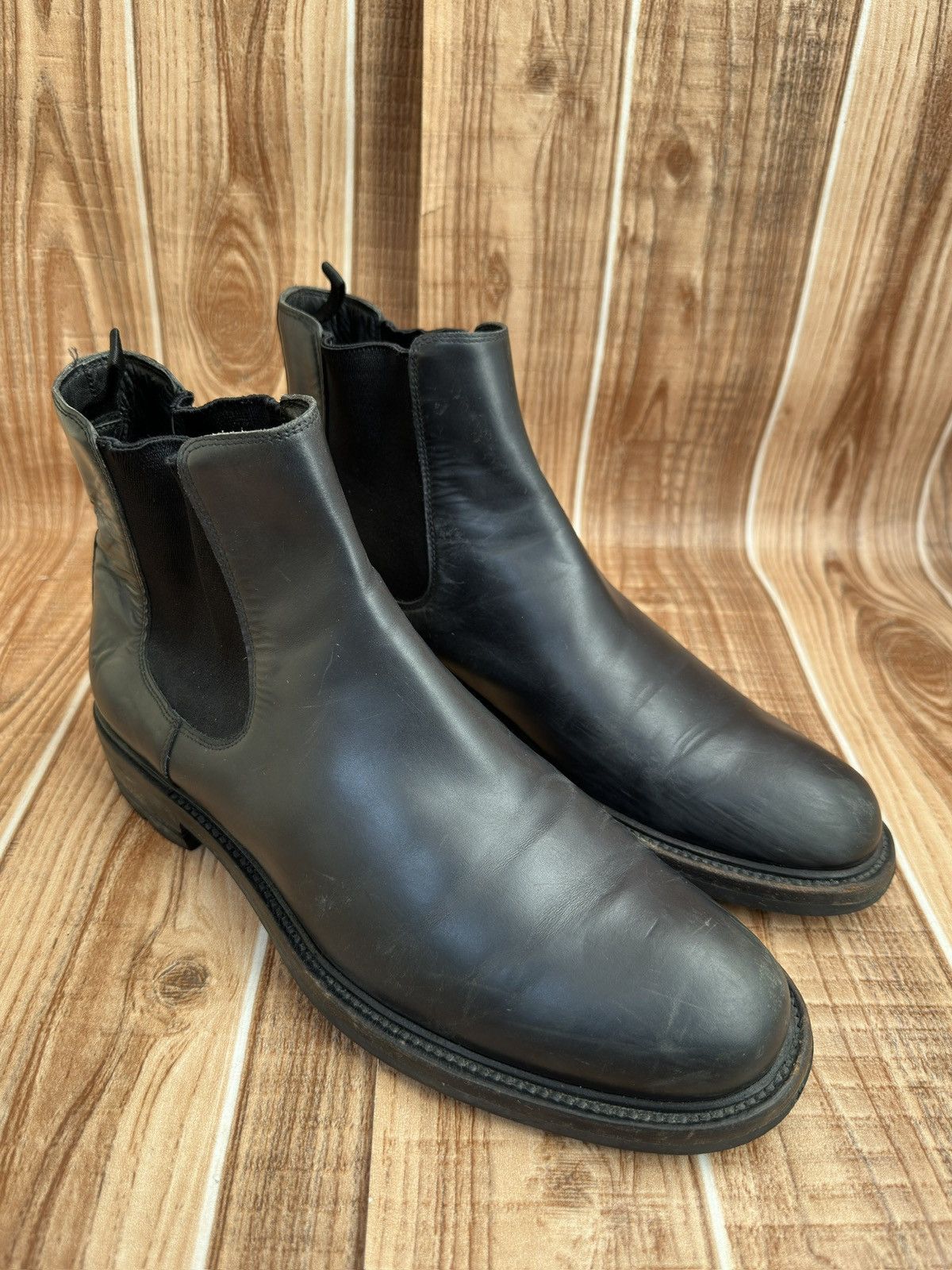 Prada Prada Black Leather Mens Vintage Chelsea Boots Size US 9 / EU 42 - 1 Thumbnail