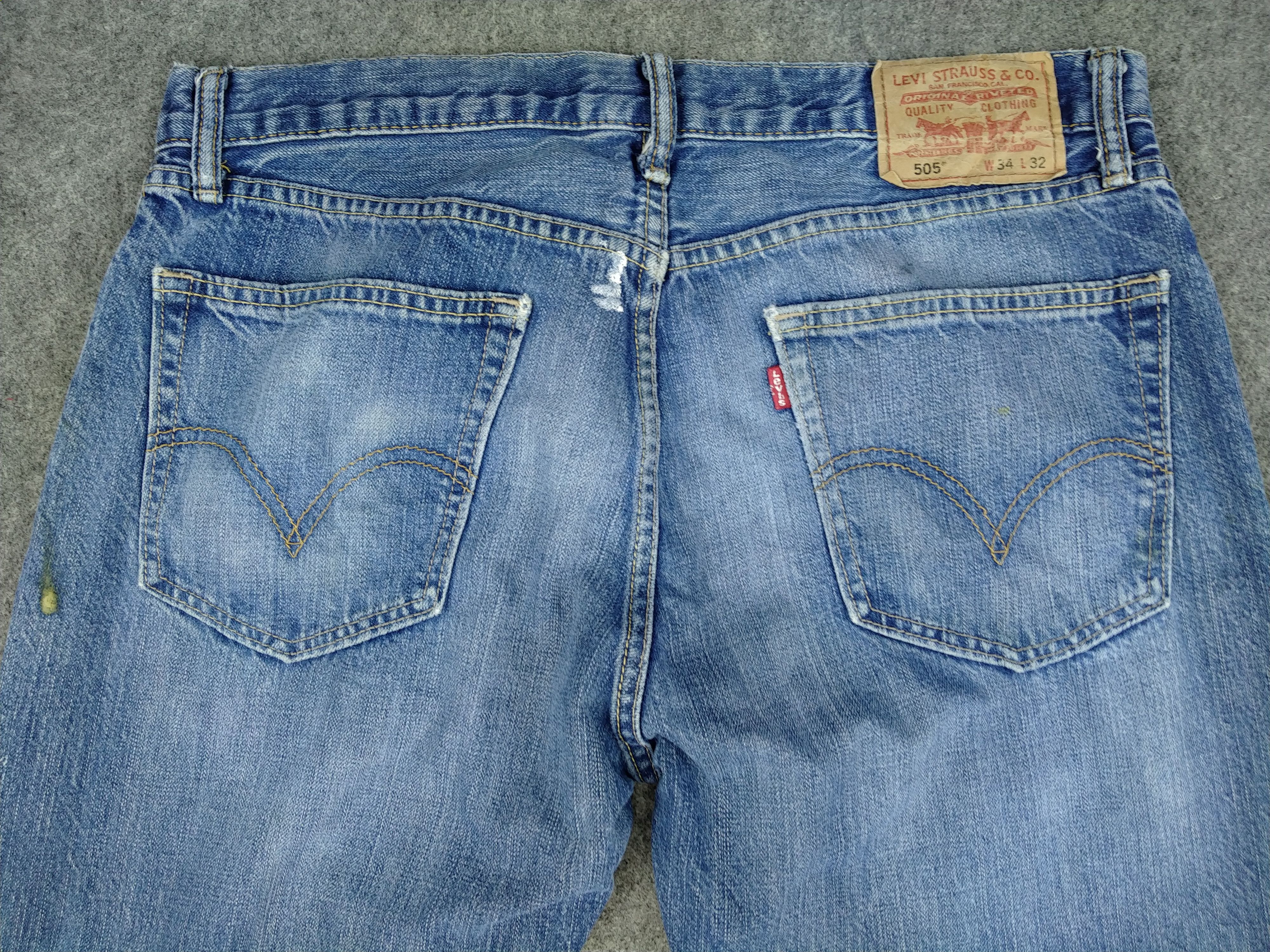 Levi's Distressed Vintage Levi's 505 Straight Fit Denim -JN702 Size US 34 / EU 50 - 4 Thumbnail