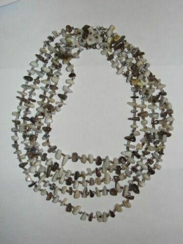 Designer Mother of Pearl Shell Multiple Strand Chip Bead Necklace Size ONE SIZE - 2 Thumbnail