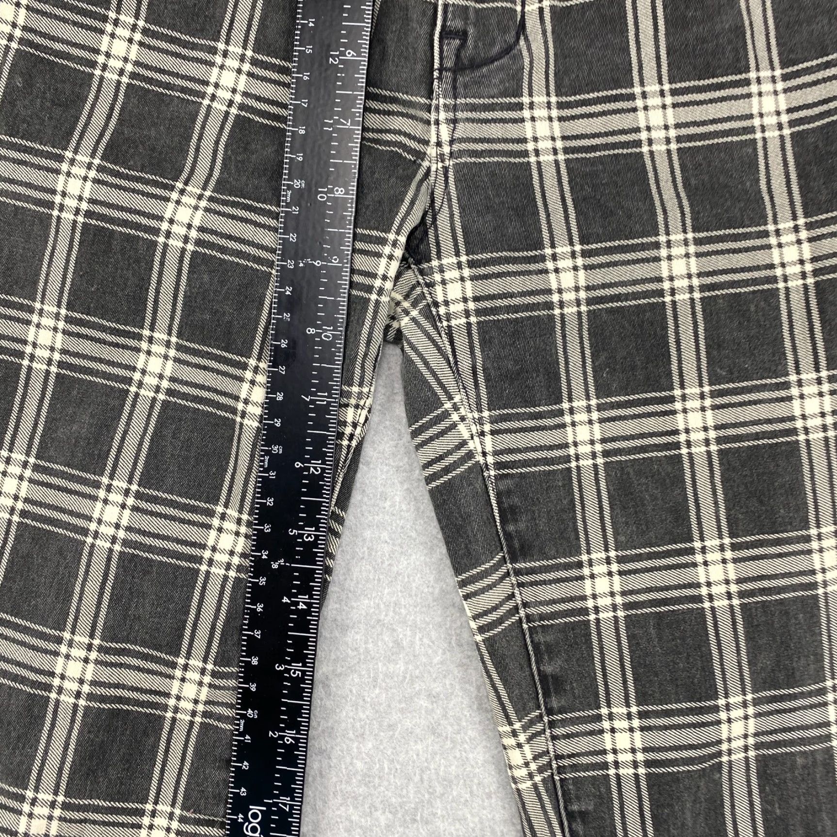 Madewell Madewell High Riser Skinny Jeans Womens 24 Black White Plaid Stretch Pockets Size 42" / US 20 - 4 Thumbnail