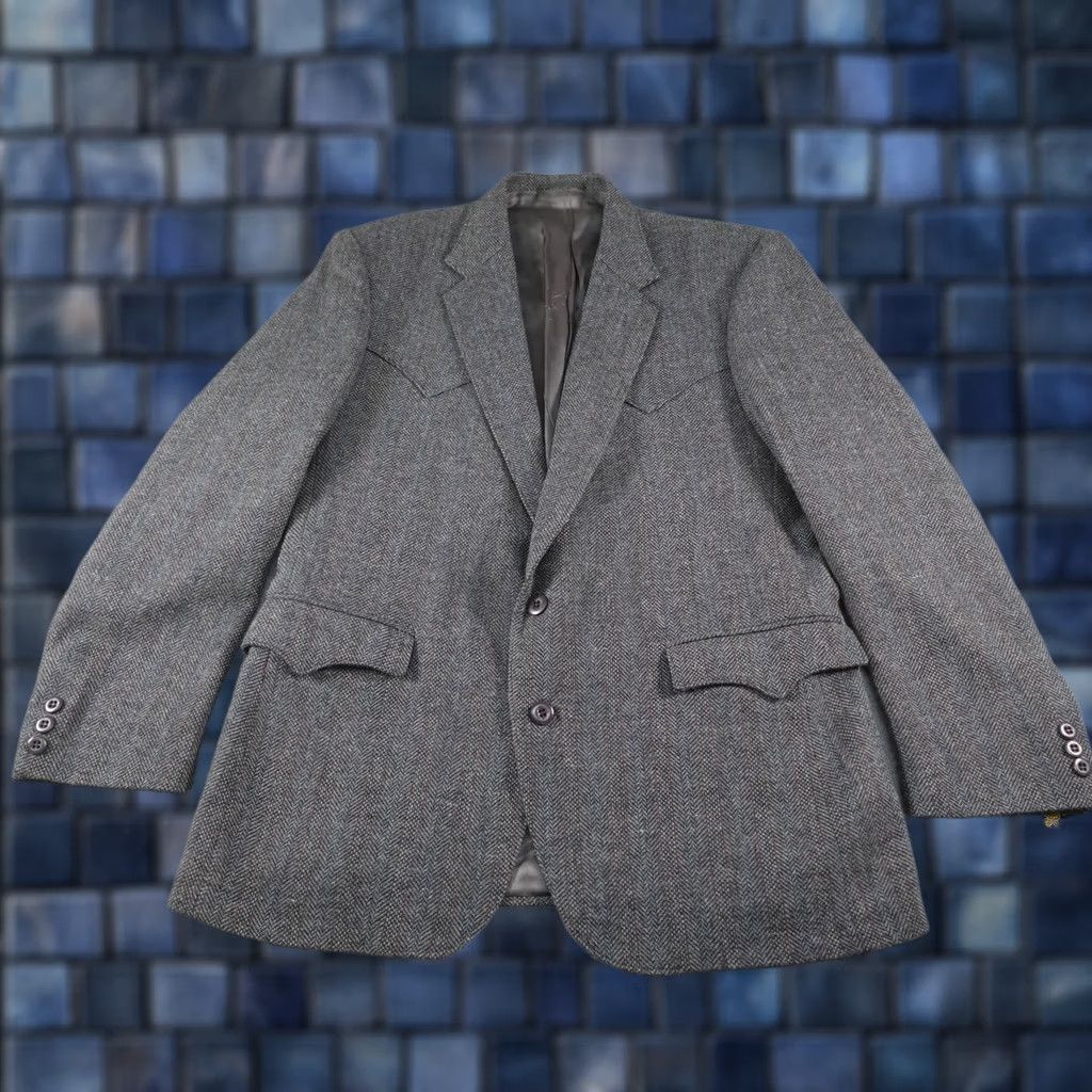 Vintage VINTAGE Circle S Mens 44R Gray Wool Western Rockabilly Cowboy Rodeo Ranch Sport Coat Jacket Size 44R - 1 Thumbnail