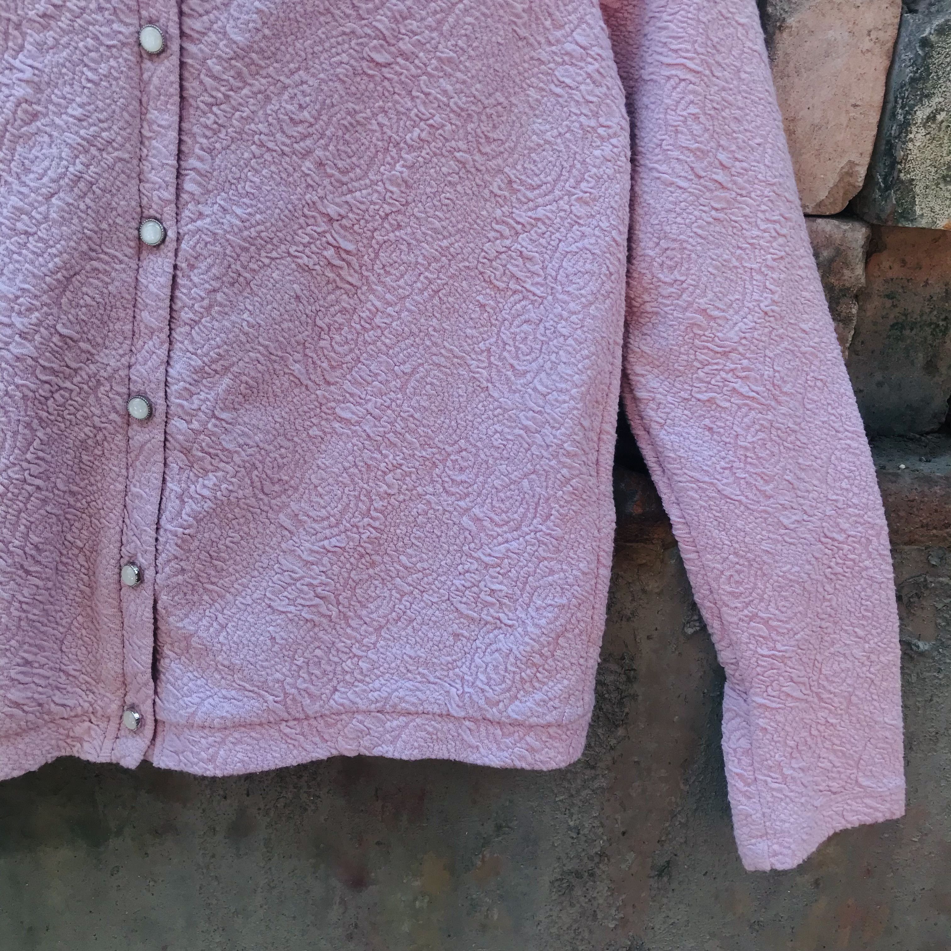 Vintage Embossed Floral Cardigan Size M / US 6-8 / IT 42-44 - 3 Thumbnail