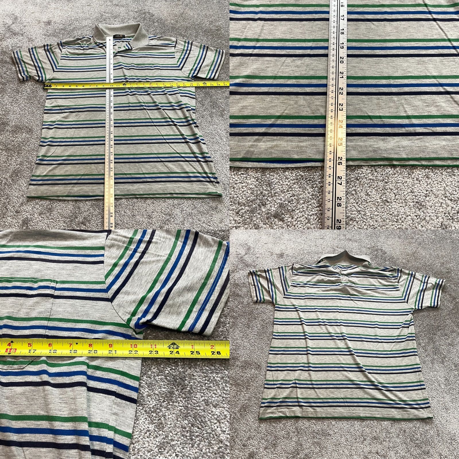 Vintage VINTAGE Array Polo Shirt Mens 44 XL Gray Striped Collared Golf Rugby Preppy Pocket Top Size US XXL / EU 58 / 5 - 8 Thumbnail