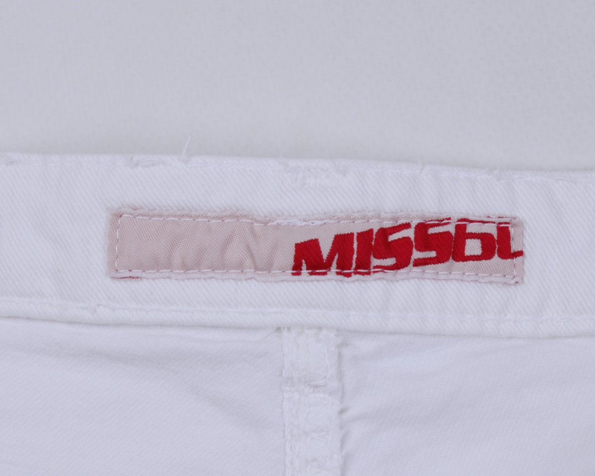 Miss Sixty × Vintage MISS SIXTY Y2K Vintage Wide Leg Rhinestone White Denim Jeans Size 32" / US 10 / IT 46 - 13 Thumbnail