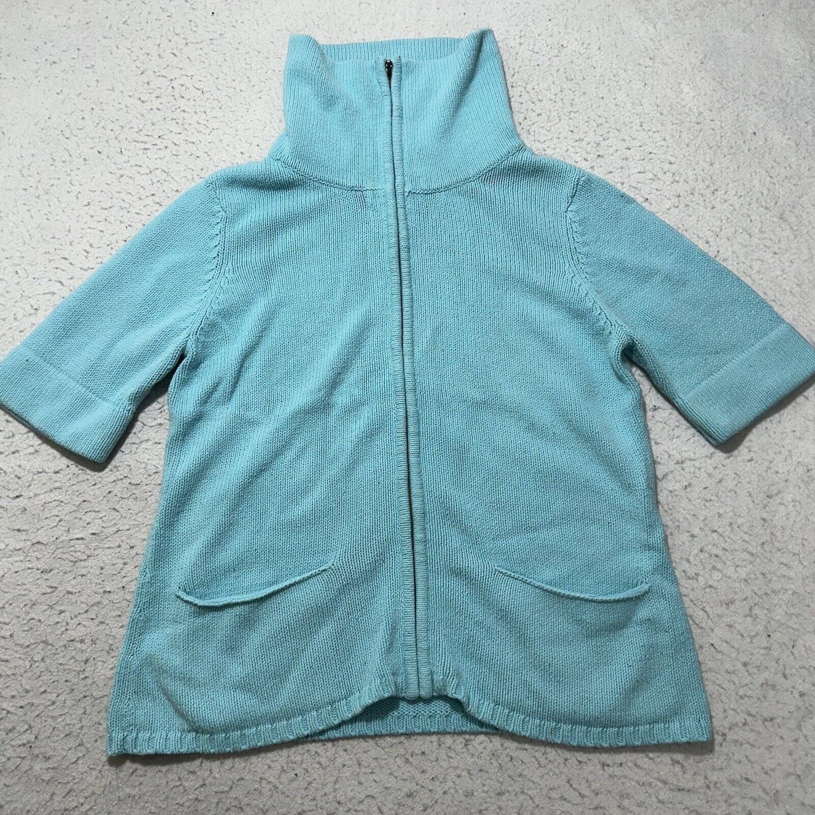 Chicos Chico's Medium Full Zip High Neck Cardigan Sweater Size M / US 6-8 / IT 42-44 - 1 Thumbnail