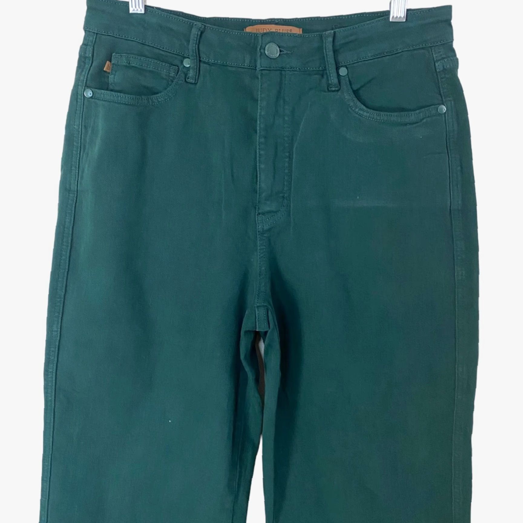 Vintage Judy Blue Jeans Tummy Control Wide-Leg High-Waisted Teal Green Cropped 31 Women Size 24" / US 00 / IT 34 - 4 Thumbnail