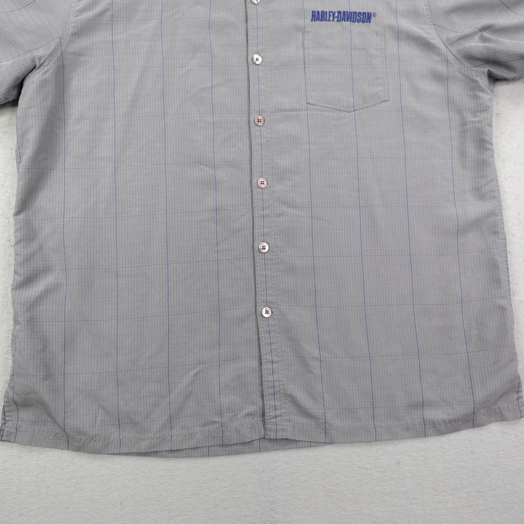 Harley Davidson Harley-Davidson Shirt Mens 3XL Gray Plaid Motorcycles Biker Button Up Mechanic Size US XXL / EU 58 / 5 - 4 Thumbnail
