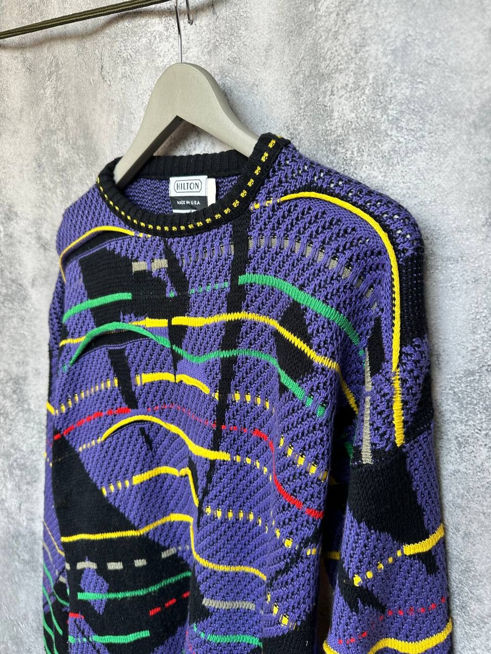 Coogi Hilton Coogi Style Knit Sweater USA 90s Acrylic Cubist Face Size US XL / EU 56 / 4 - 6 Thumbnail