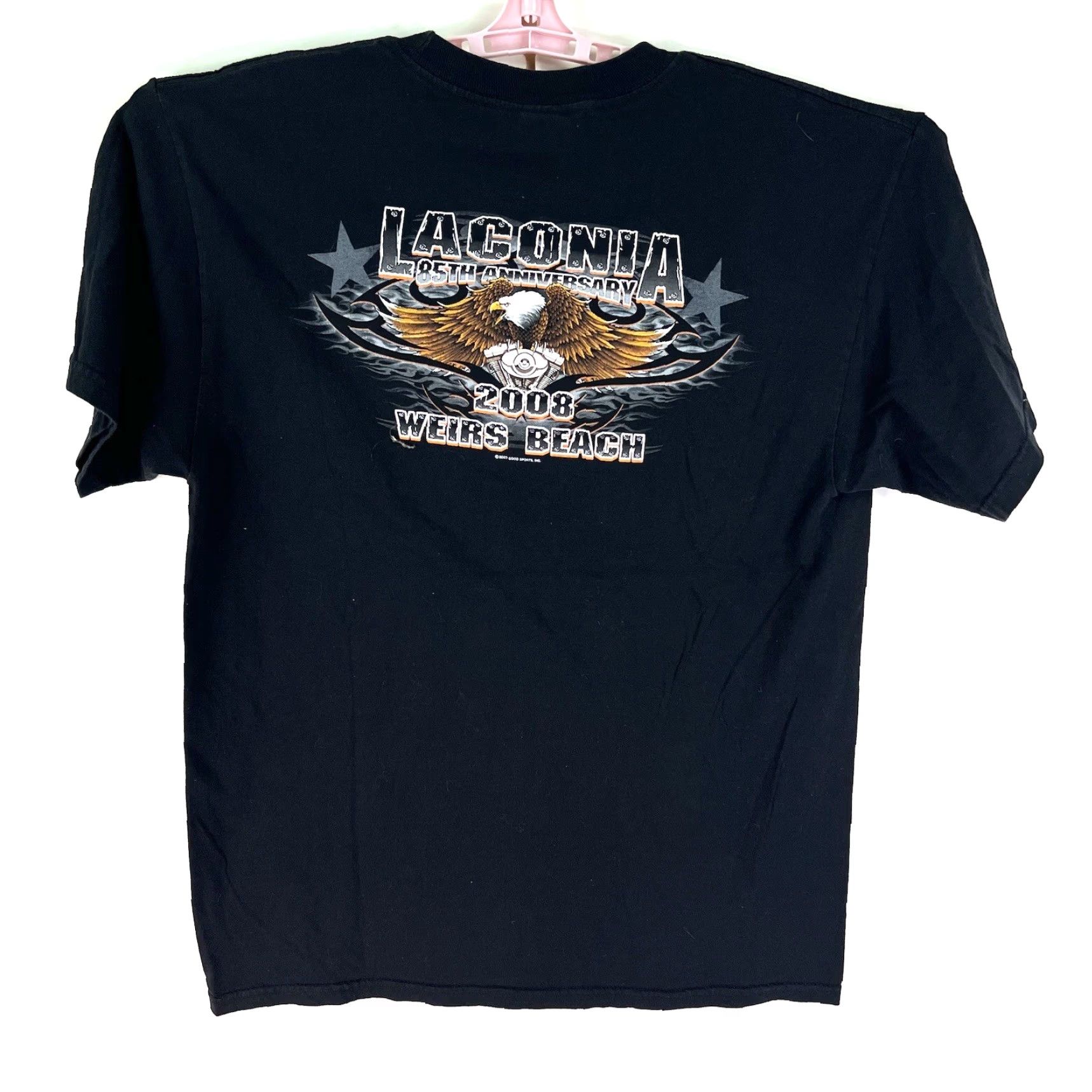 Vintage Laconia 85th Motorcycle Rally T-Shirt Mens Large Black Graphic Print Crew Neck Alstyle 1301 Biker Theme Size US L / EU 52-54 / 3 - 4 Thumbnail