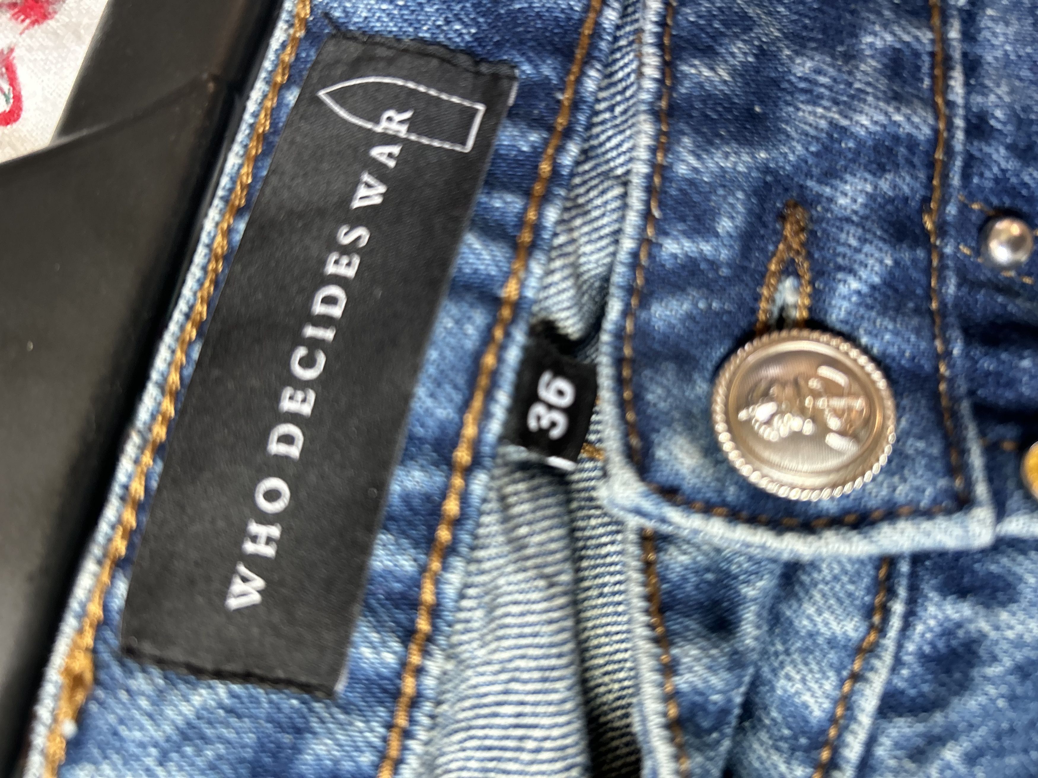 Who Decides War Who Decides War Quilted Studded Denim Jeans Size US 36 / EU 52 - 5 Thumbnail
