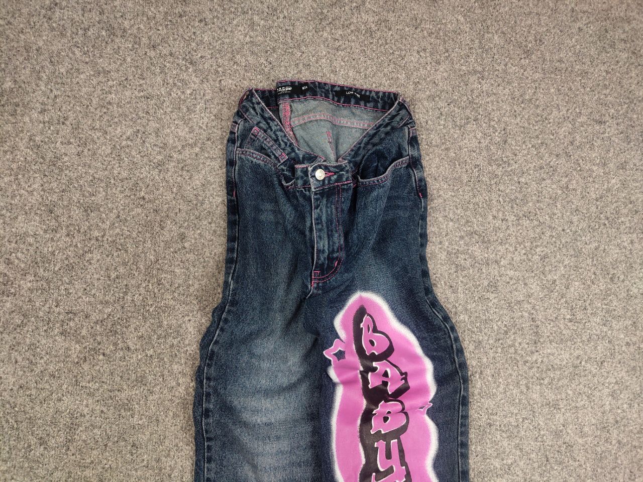 If Six Was Nine VTG Y2K Hysteric Glamour Style Baggy Flared Jeans low rise Size US 34 / EU 50 - 3 Thumbnail