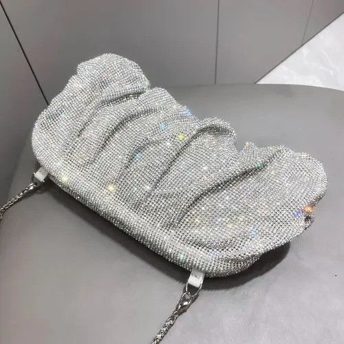 Designer × Vintage Shiny handle Rhinestones Handmade Evening Clutch Bags Size ONE SIZE - 1 Thumbnail