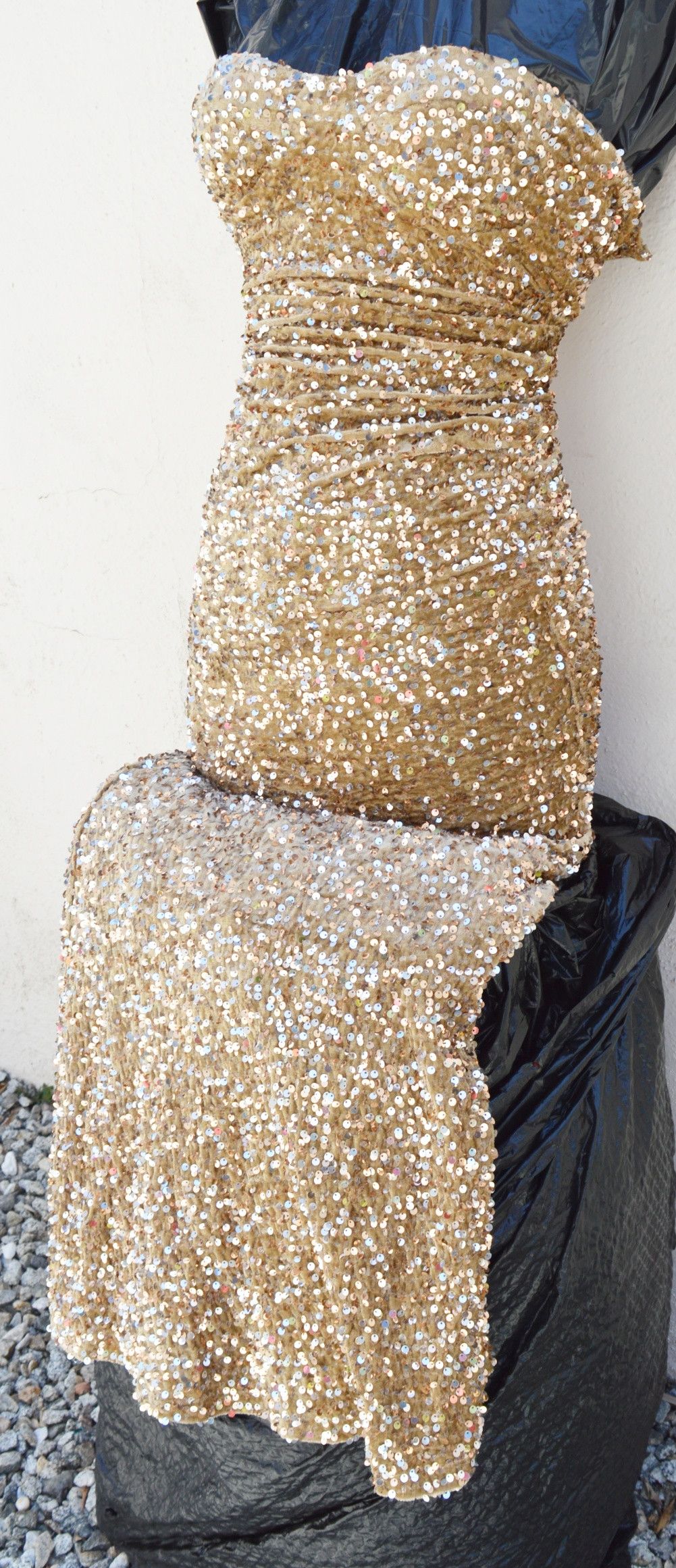 Other LONG MAXI DRESS SEQUIN / GLITTER STRAPLESS STRETCH LINED Size XS / US 0-2 / IT 36-38 - 7 Thumbnail