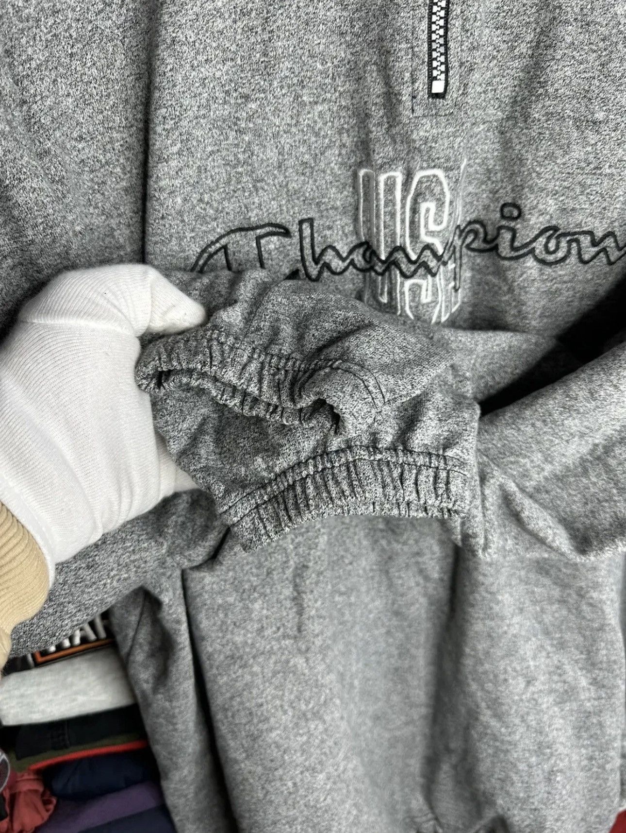 Champion Champion USA Zip 1/4 Vintage Sweatshirt Big Embroidered Logo Size US XL / EU 56 / 4 - 7 Thumbnail