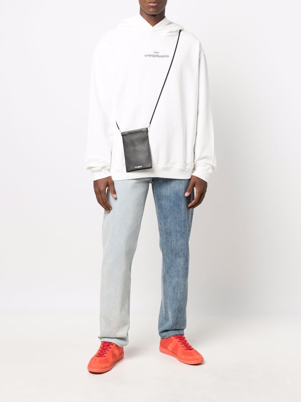 Maison Margiela o1s22i1n1024 Reversed Logo Hoodie White Size US M / EU 48-50 / 2 - 2 Thumbnail