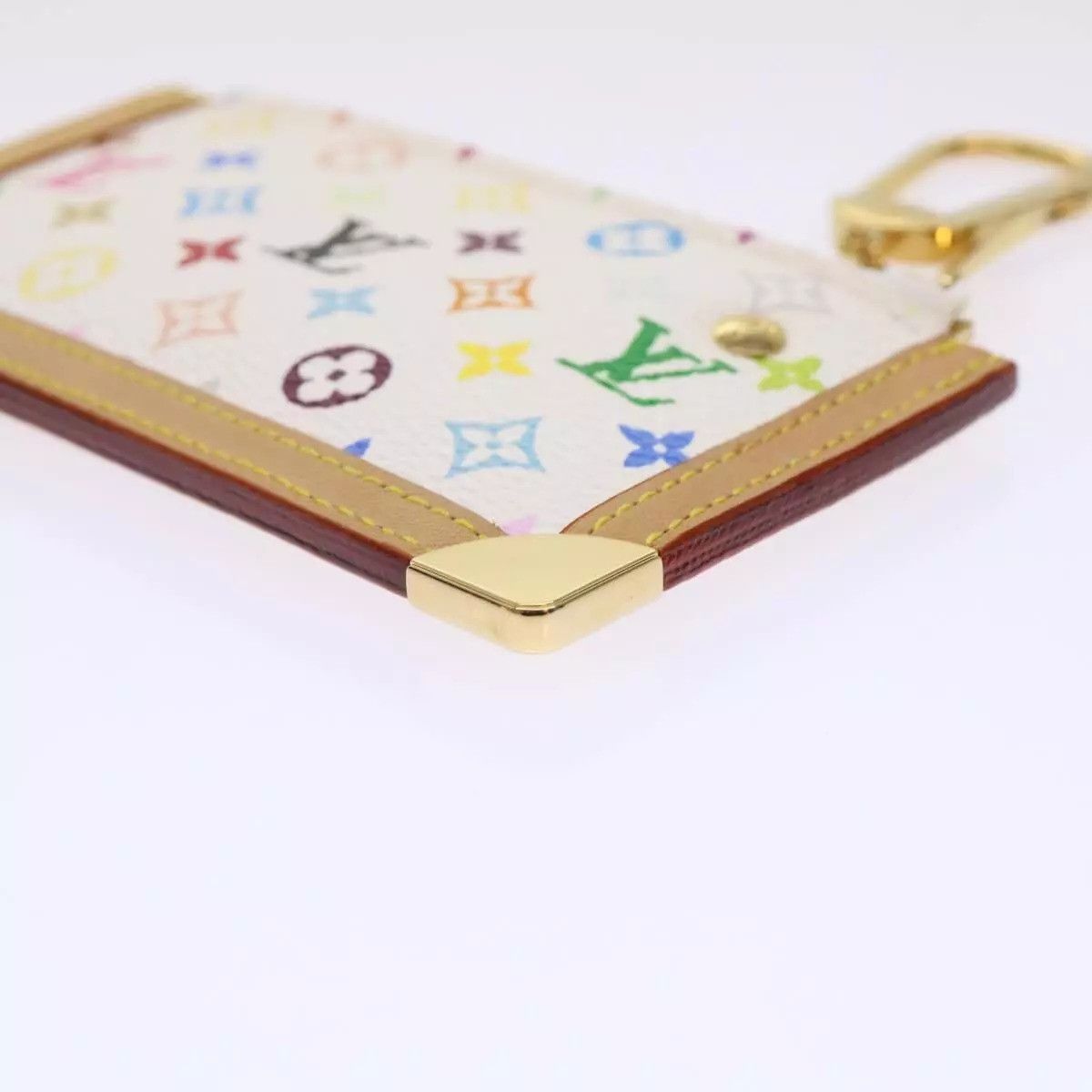 Louis Vuitton LOUIS VUITTON Monogram Multicolor Pochette Cles Purse White Size ONE SIZE - 3 Thumbnail
