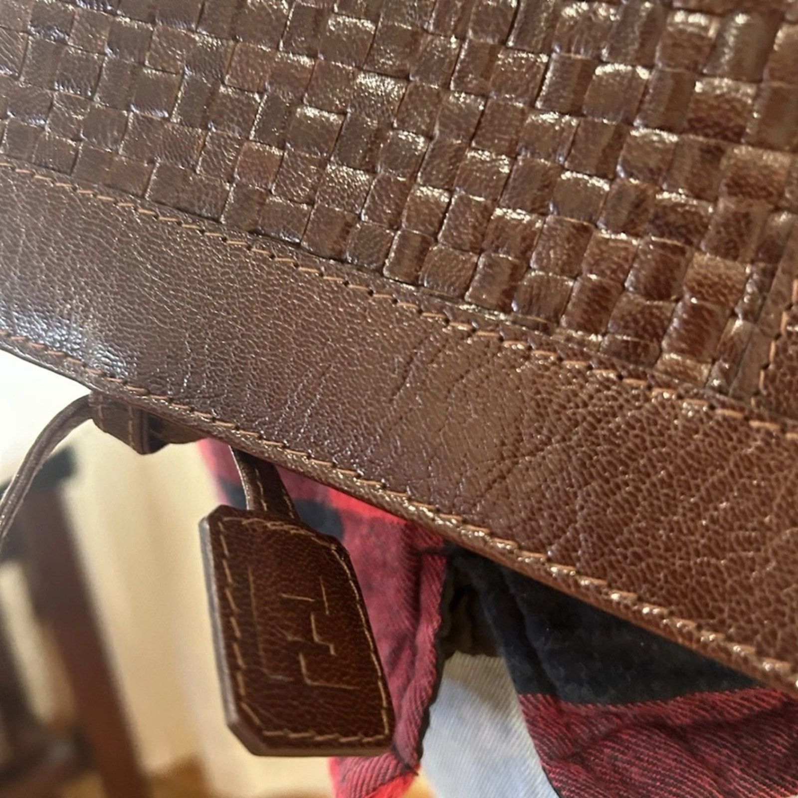 Fendi Fendi Brown Woven Leather Bag Size ONE SIZE - 4 Thumbnail