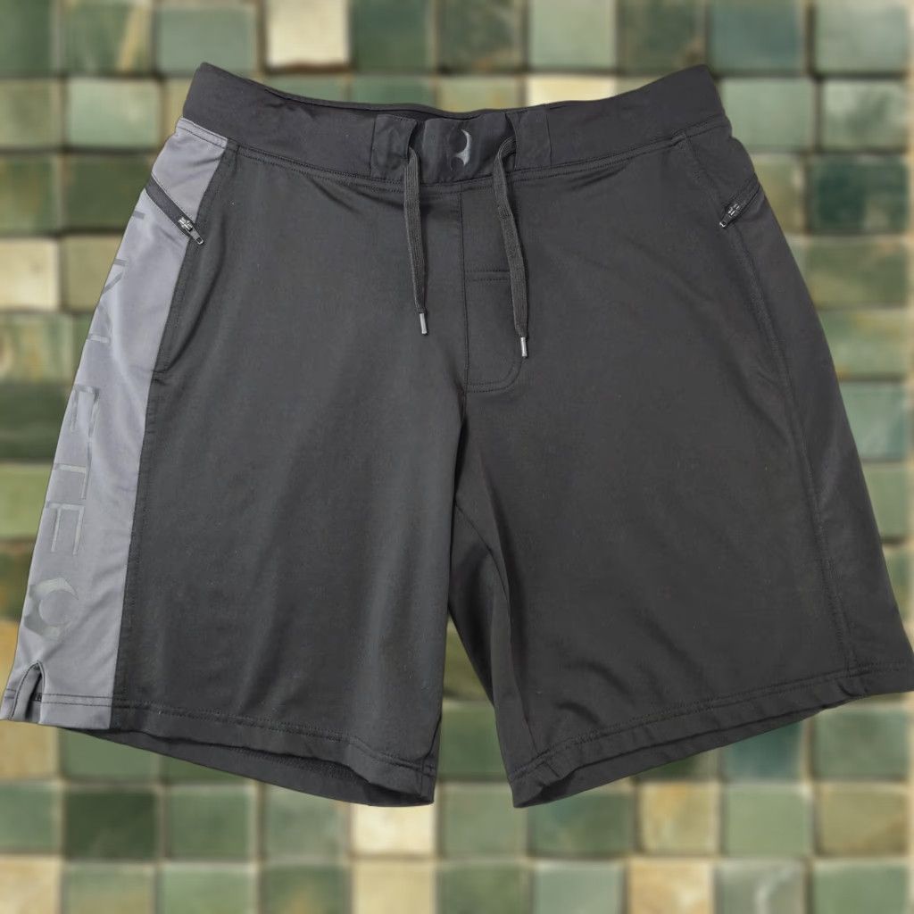 Vintage Hylete Shorts Mens Medium Black Gray Above Knee Zip Pocket Training Athletic Size US 31 - 1 Thumbnail
