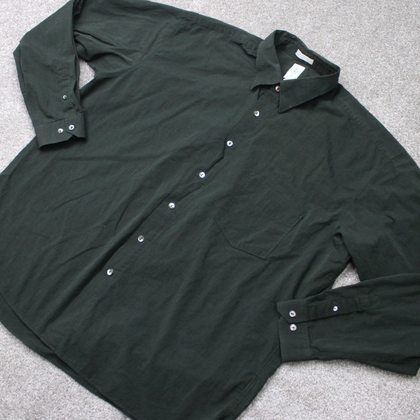 Vintage Burma Bibas Shirt Mens XL Green 100% Cotton Long Sleeve Button Down Size US XL / EU 56 / 4 - 4 Thumbnail