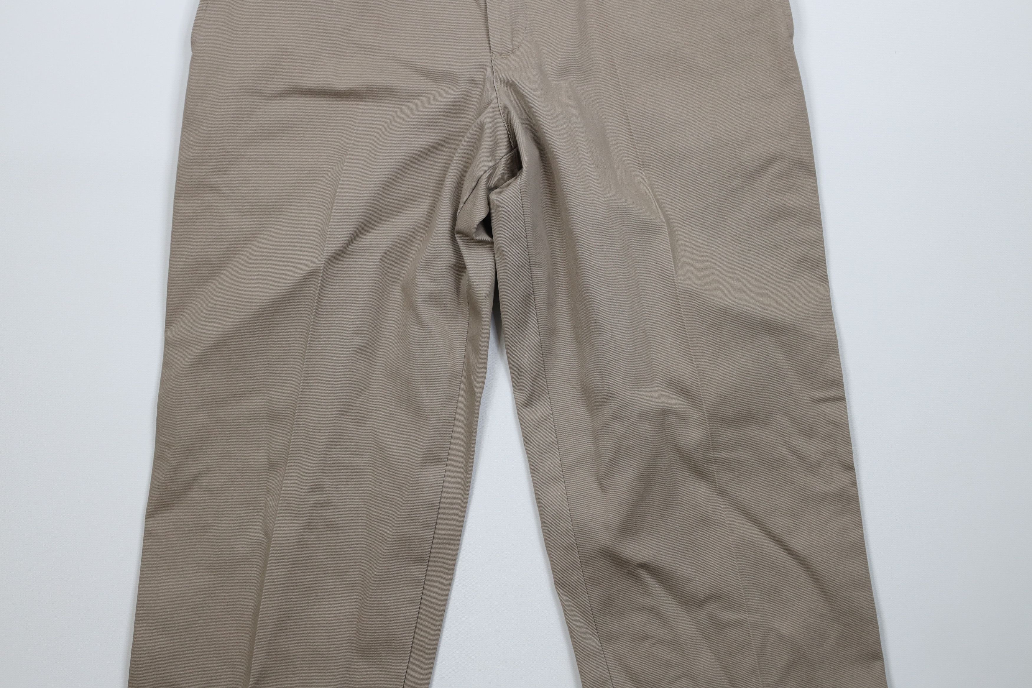 Vintage Vintage 90s Duxbak Wide Leg Chino Pants Beige Cotton USA Size US 34 / EU 50 - 3 Thumbnail