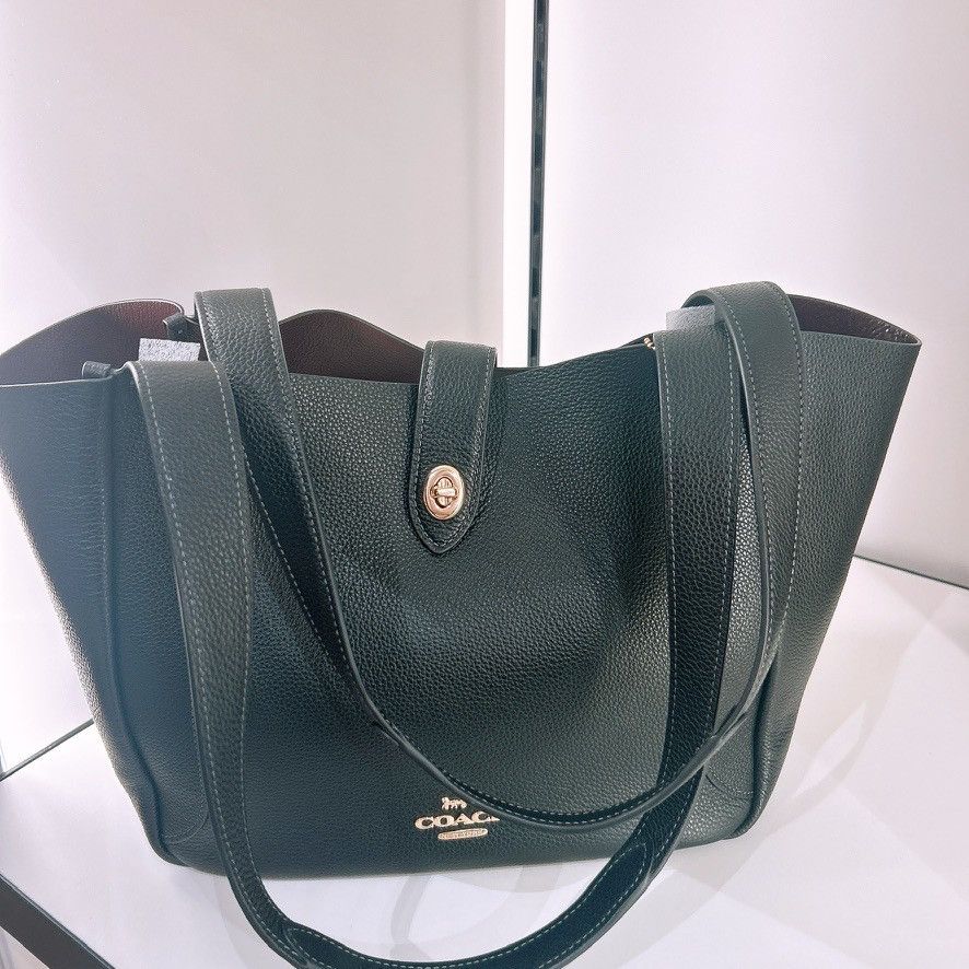 Coach Hadley Turnlock Tote Bag Cal17 Gold/black, Women's