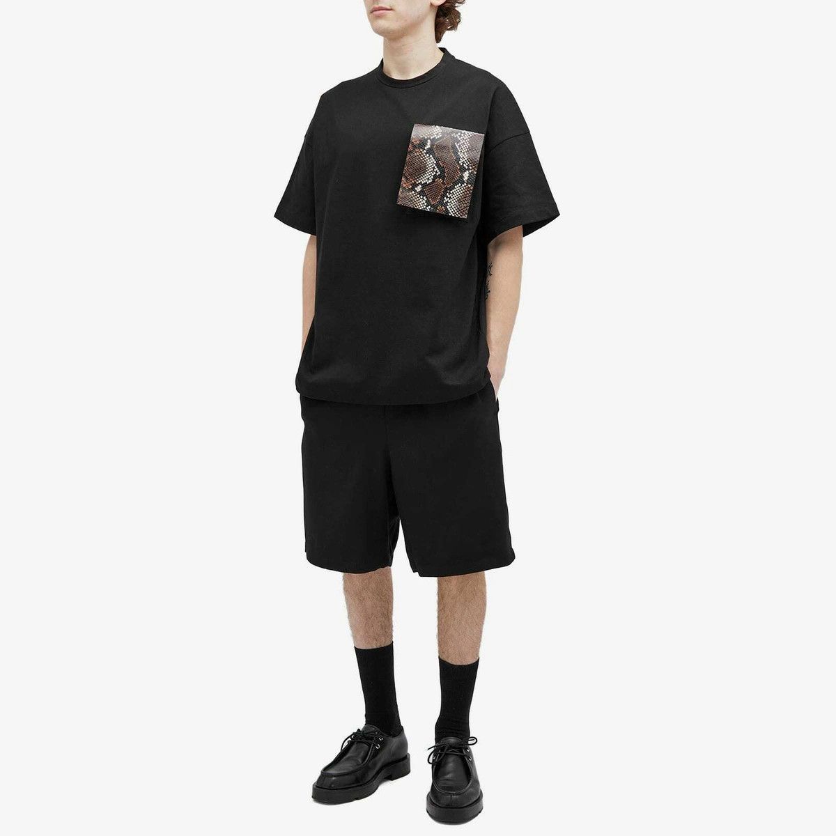 Jil Sander JIL SANDER black oversize python print chest patch t-shirt Size US M / EU 48-50 / 2 - 4 Thumbnail