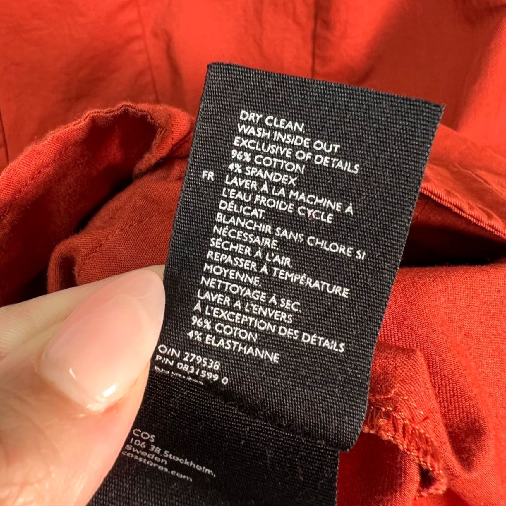 Cos COS Dress Womens 4 Red Short-Sleeve A-Line Back Zip Cotton Blend Knee Length Vintage No N/A Size S / US 4 / IT 40 - 4 Thumbnail
