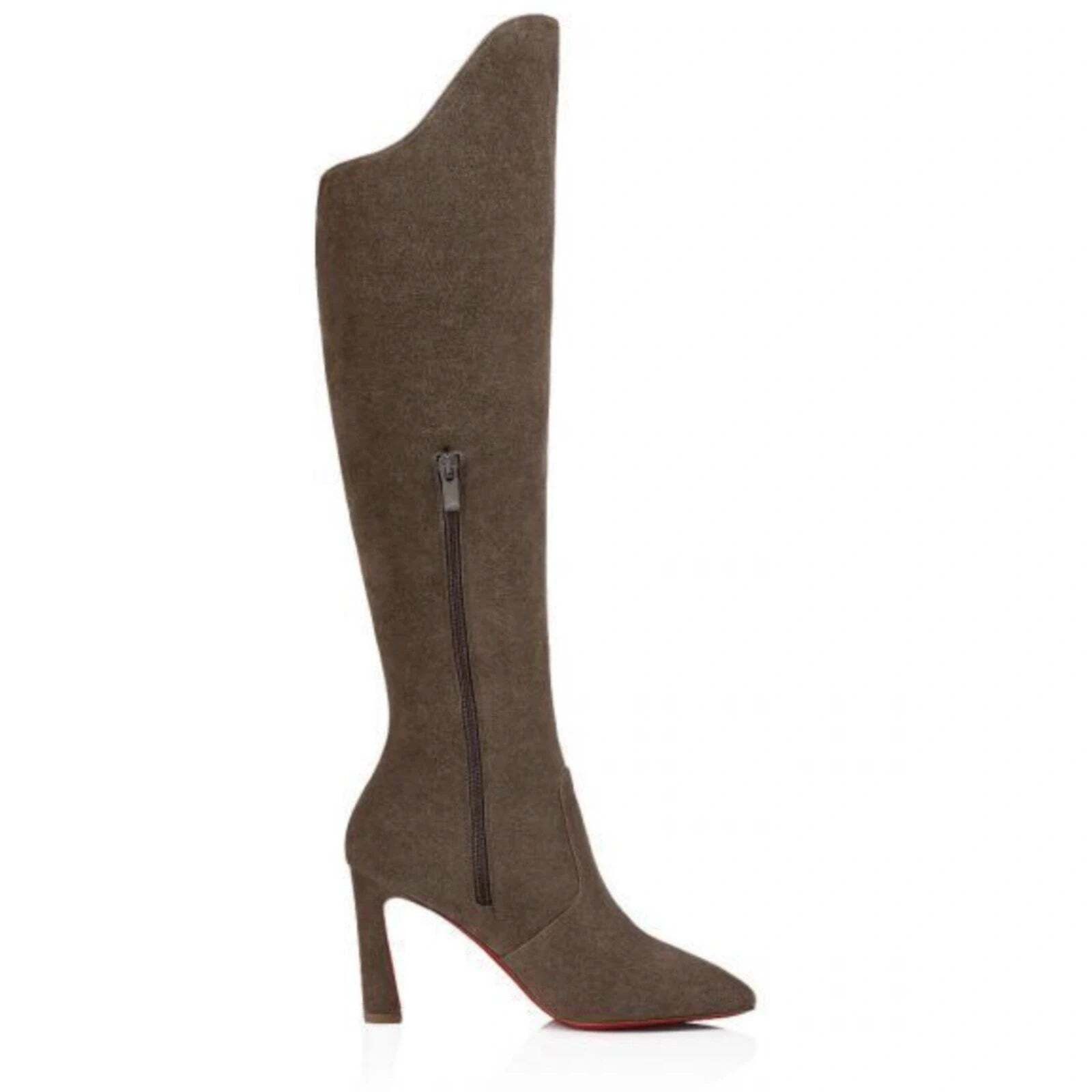 Christian Louboutin Christian Louboutin Eleonor Botta 85 Silex Grey Suede Knee Size US 10.5 / IT 40.5 - 7 Thumbnail