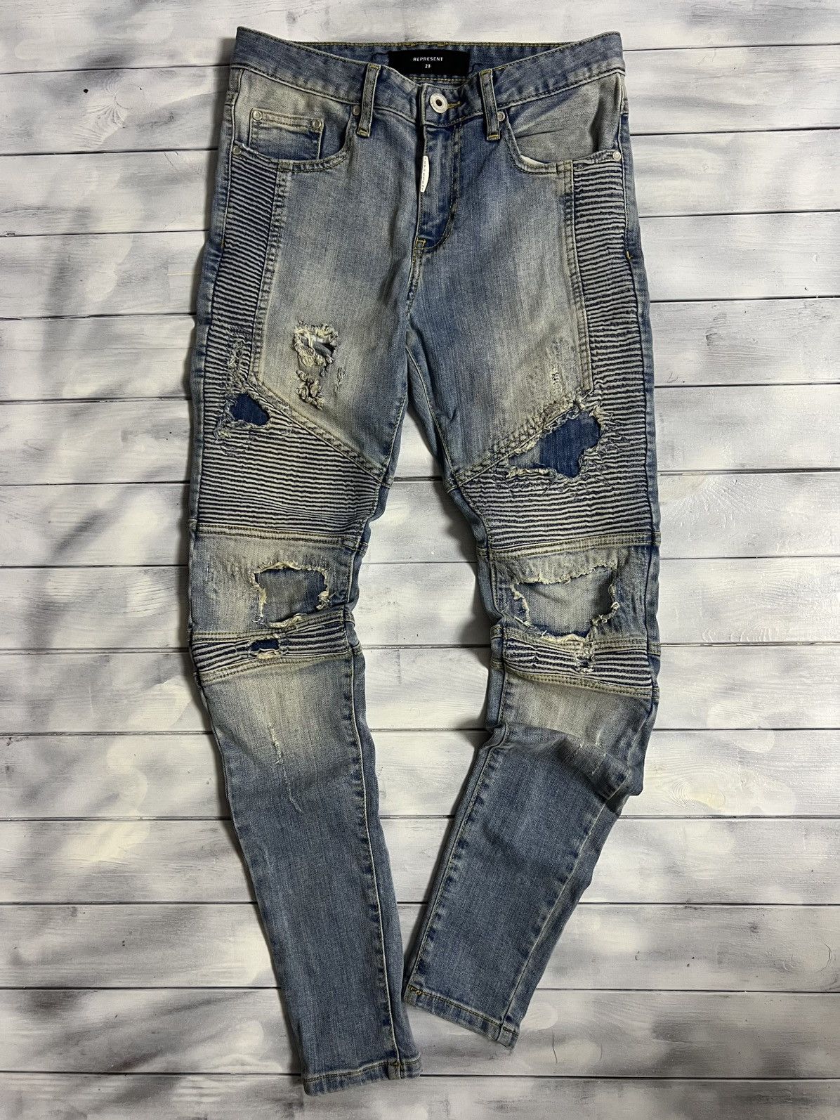 Rare Jeans Represent Biker Denim Indigo Pants riri Japan
