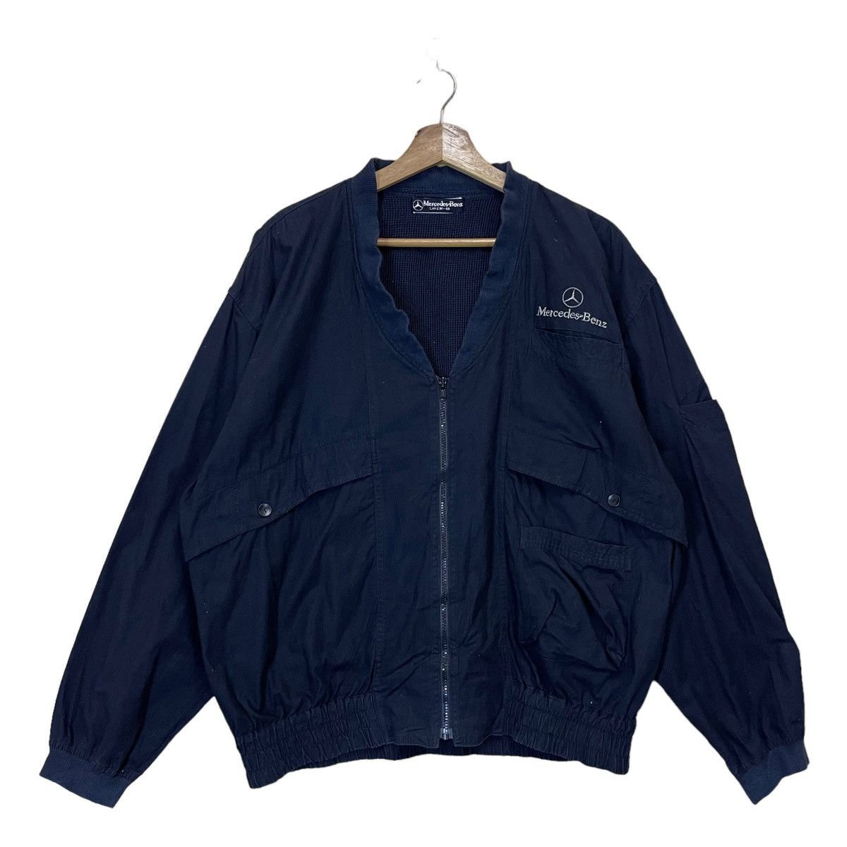 Japanese Brand 90s Mercedes Benz Zipper Bomber Jacket Size US L / EU 52-54 / 3 - 1 Thumbnail