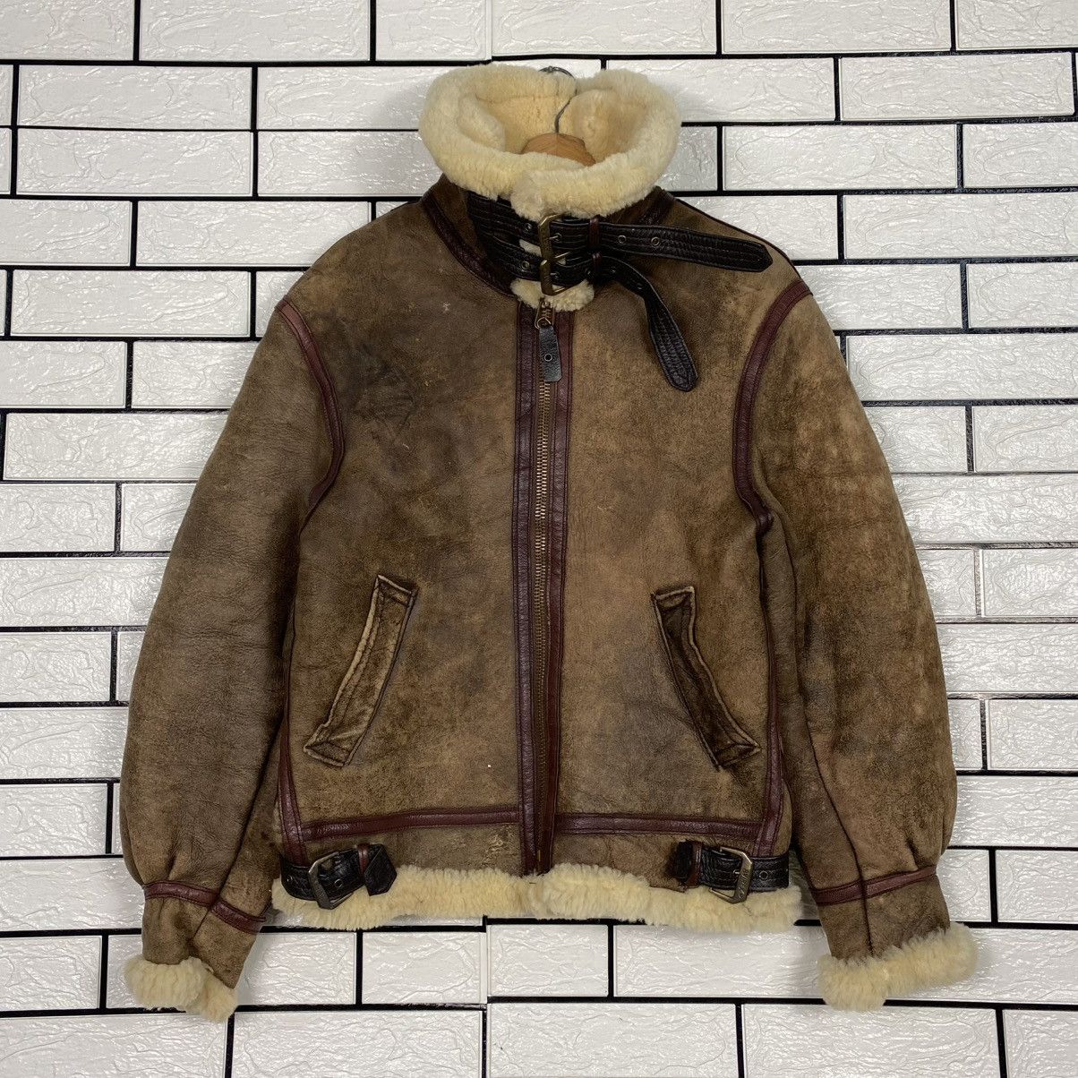 Avirex 🔥VINTAGE GENUINE LEATHER JACKET B-3 AVIREX USA SHEARLING Size US S / EU 44-46 / 1 - 1 Thumbnail