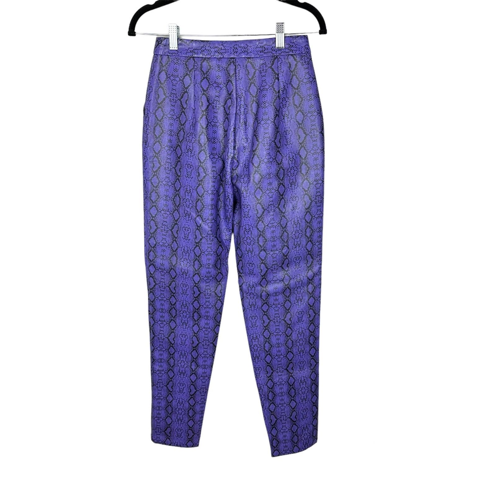 Nasty Gal Nasty Gal Purple Faux Leather Snake Skin High Waist Pants 2 Size 26" / US 2 / IT 38 - 2 Thumbnail