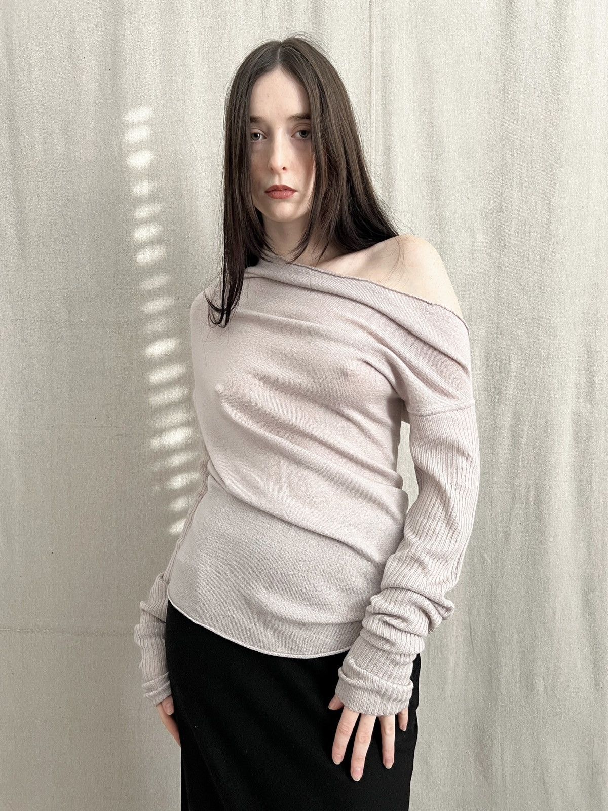 Rick Owens FW03 ‘TRUCKER’ Runway Off-Shoulder Wool Knit Size S / US 4 / IT 40 - 1 Thumbnail