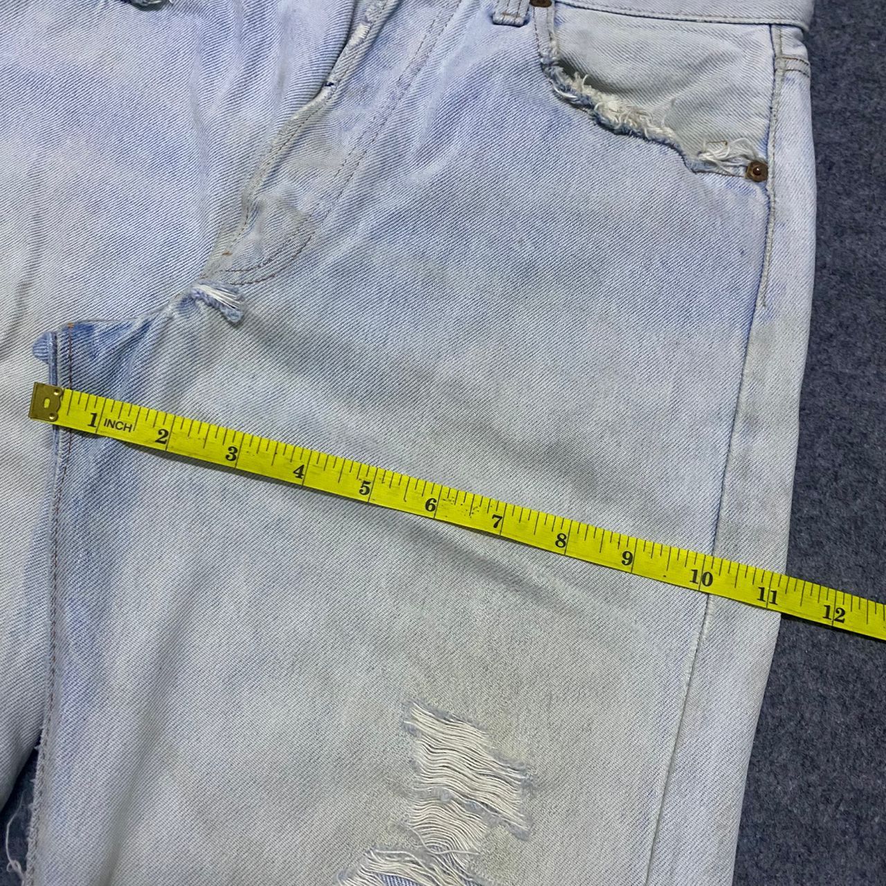 Levi's Vintage 80s Levis 501 Button 6 Distressed Denim Size US 30 / EU 46 - 4 Thumbnail