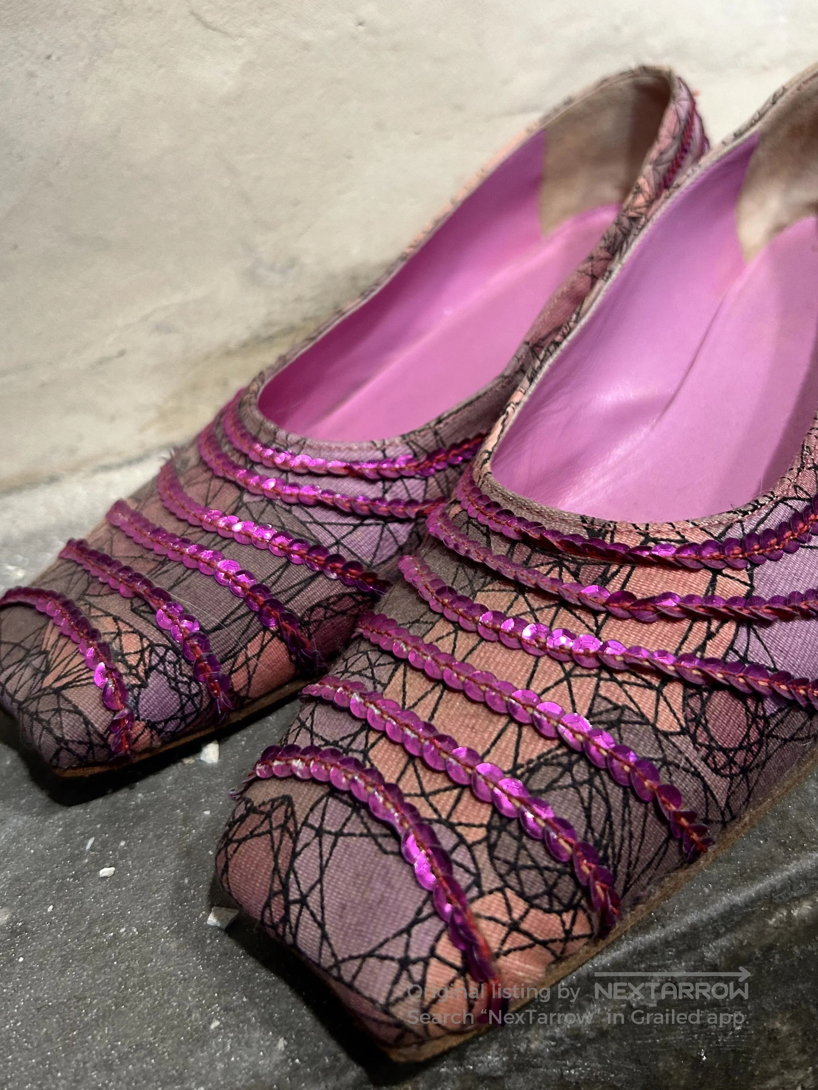 Undercover UNDERCOVER Spider Web Sequin Square Toe Flats. Size US 6 / IT 36 - 3 Thumbnail